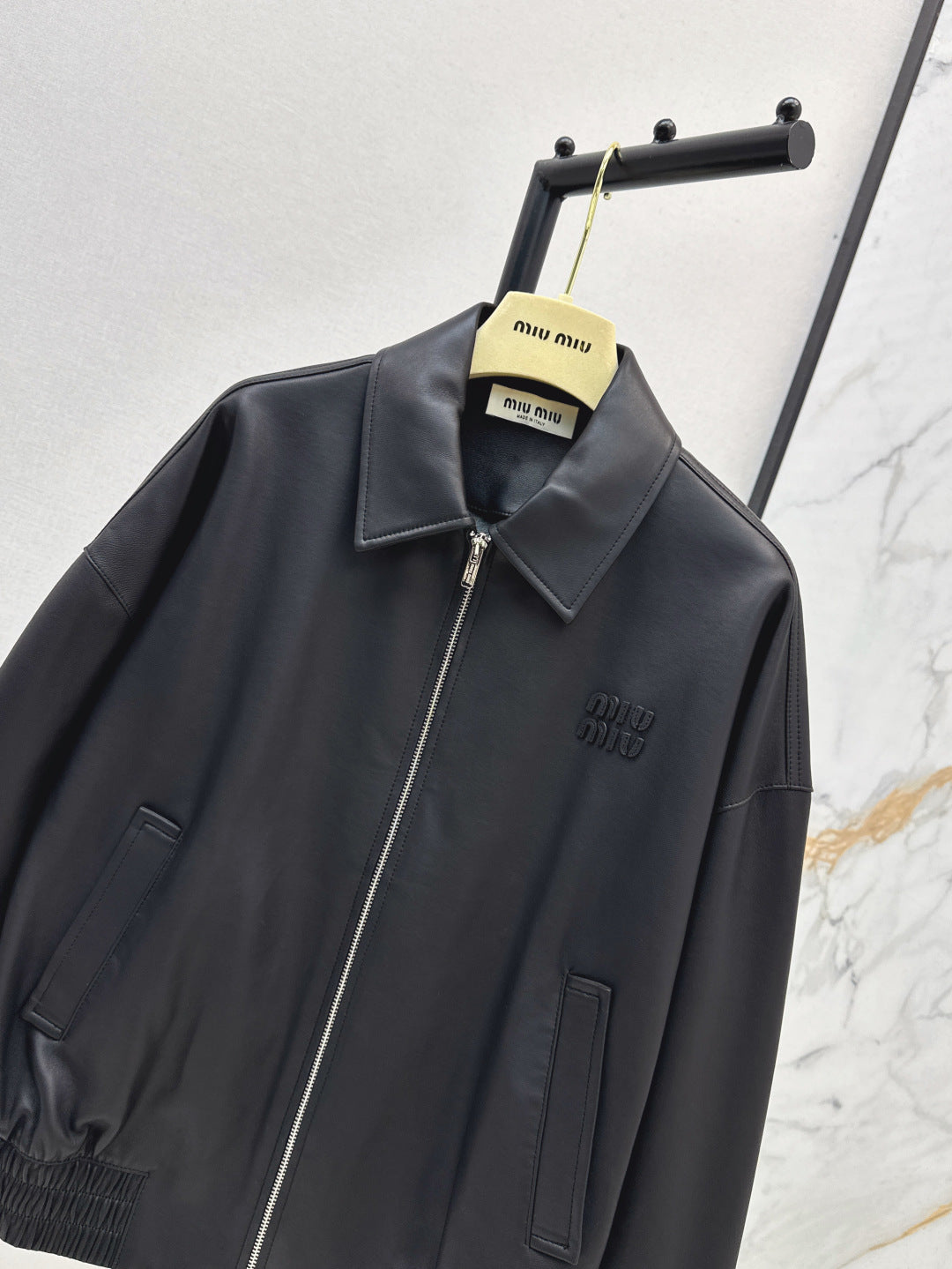 Miu 25fw leather jacket
