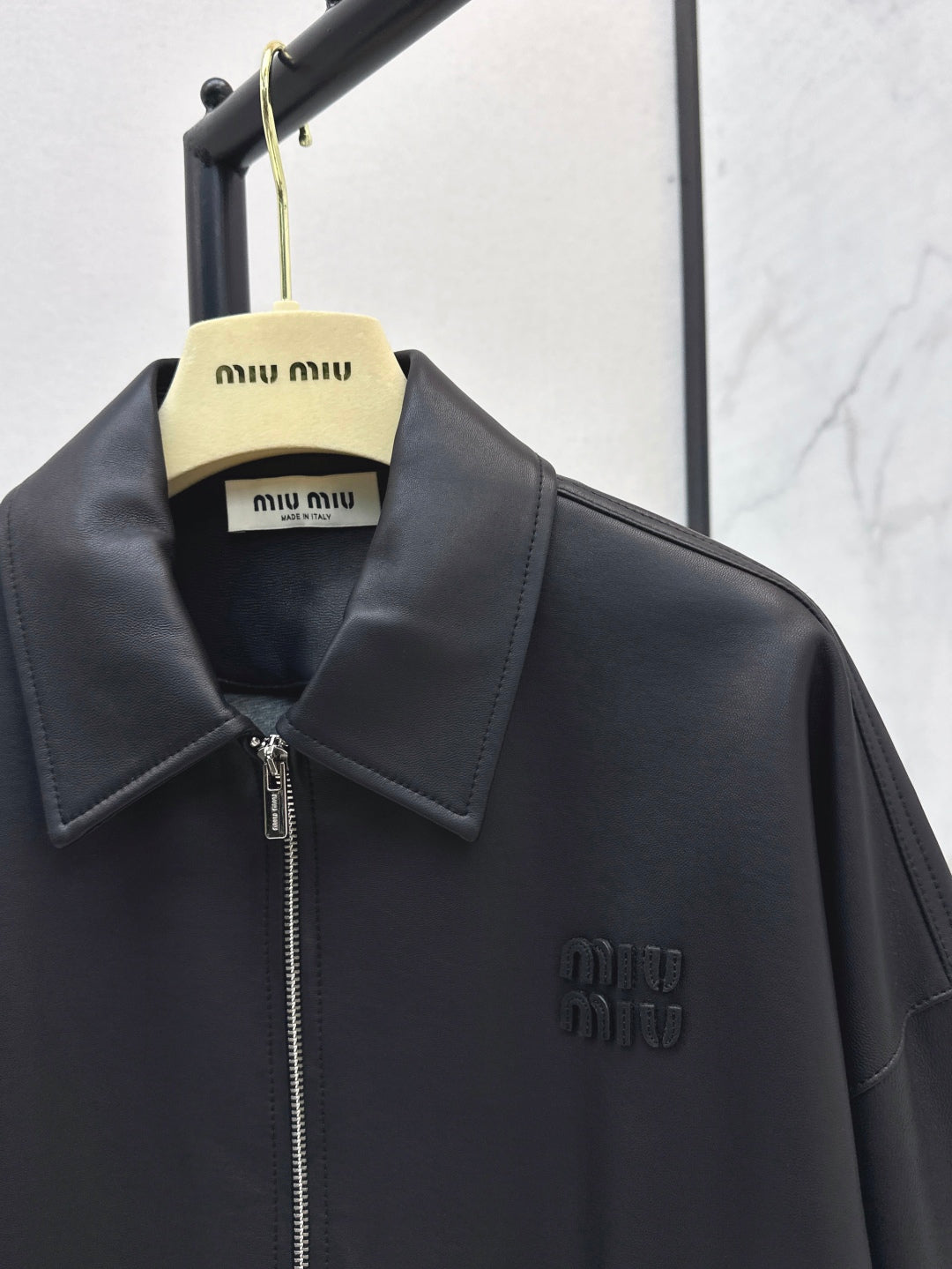 Miu 25fw leather jacket