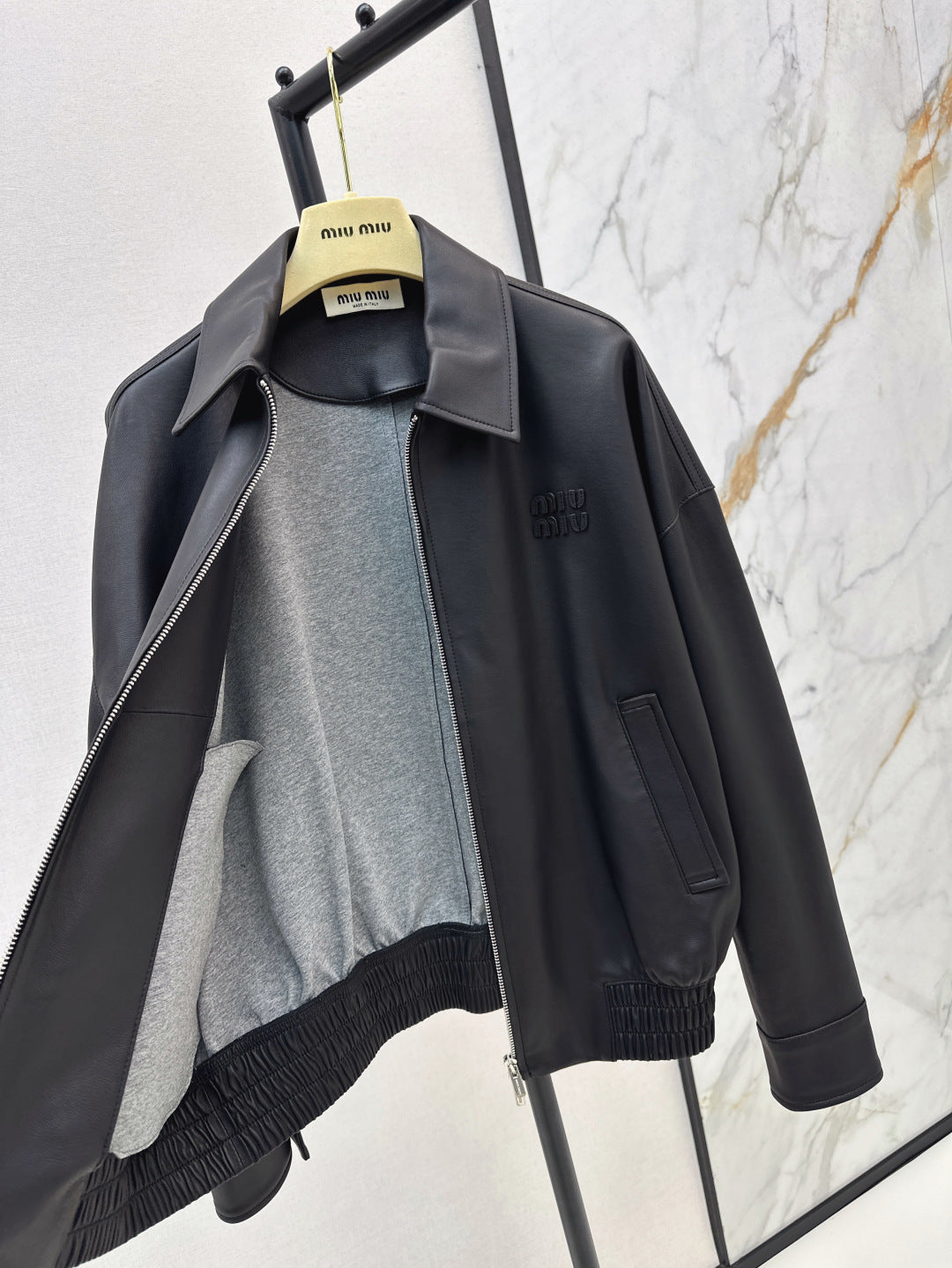 Miu 25fw leather jacket