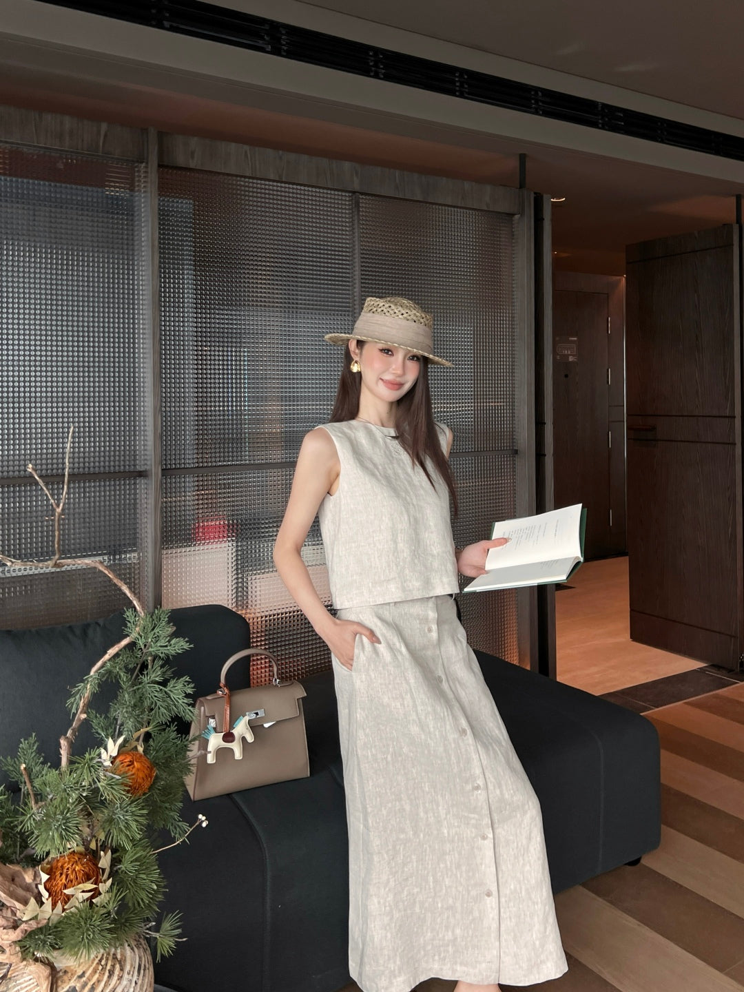 Loe 25ss linen suit