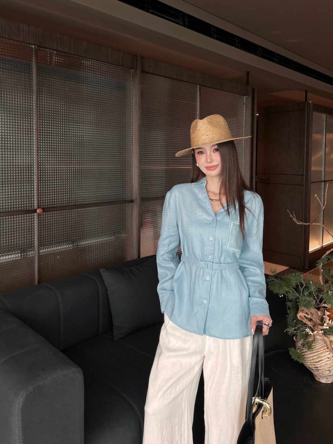 Loe 25fw linen shirt