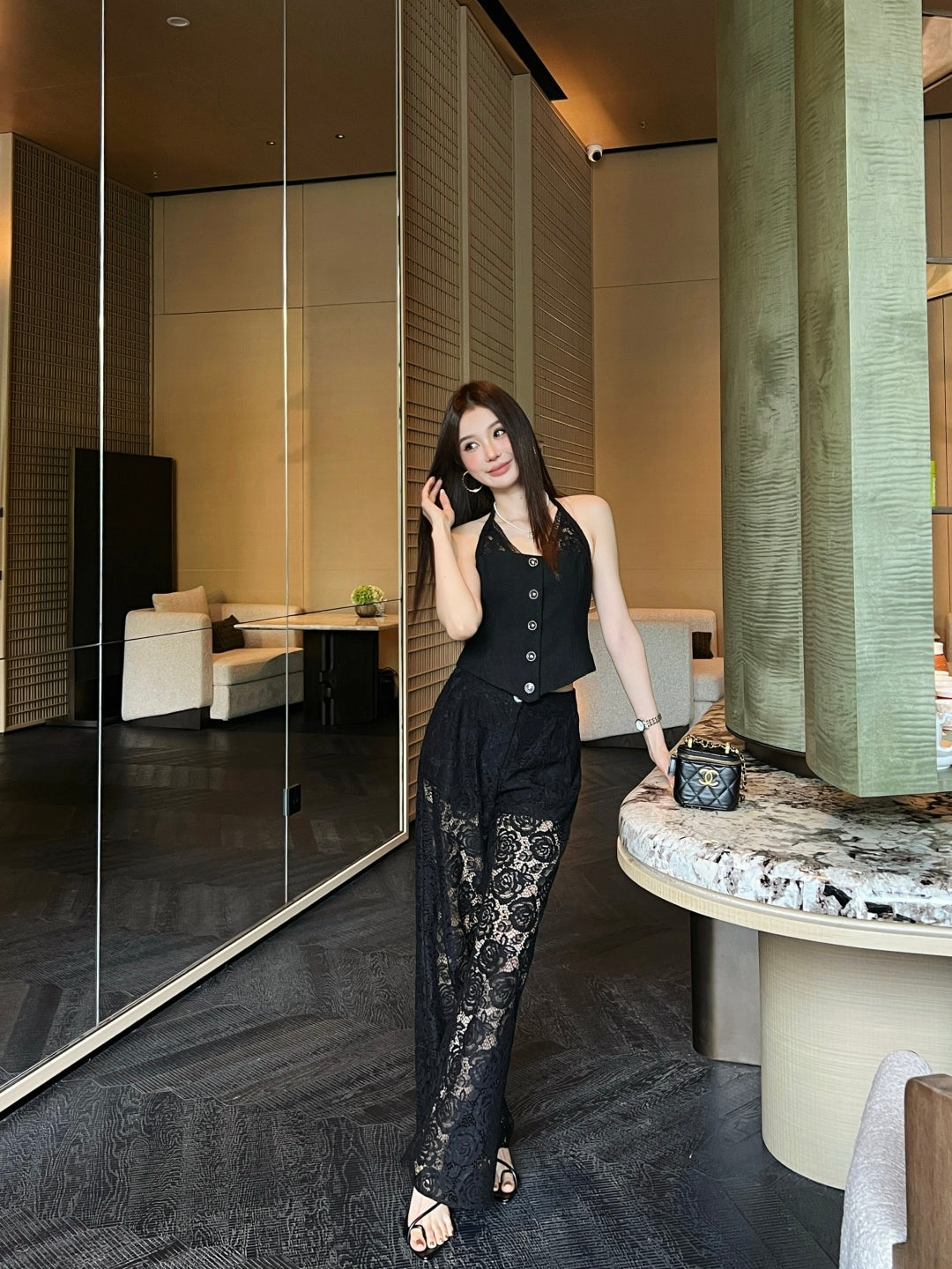 Chan 25ss lace pants