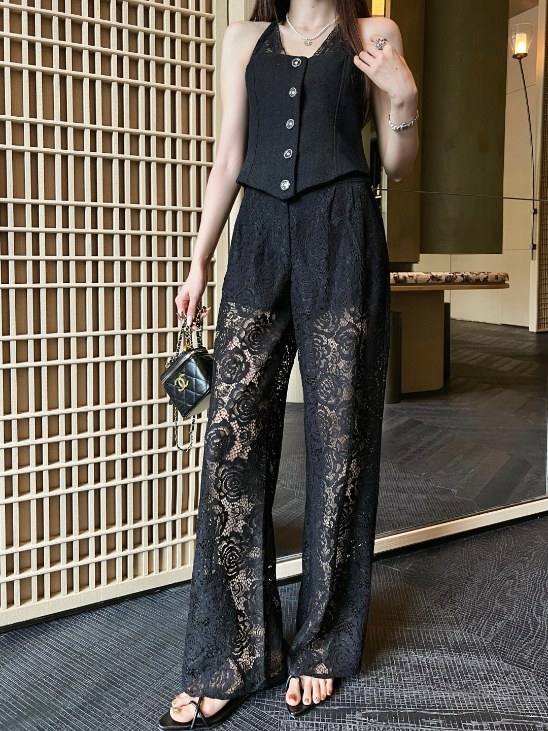 Chan 25ss lace pants