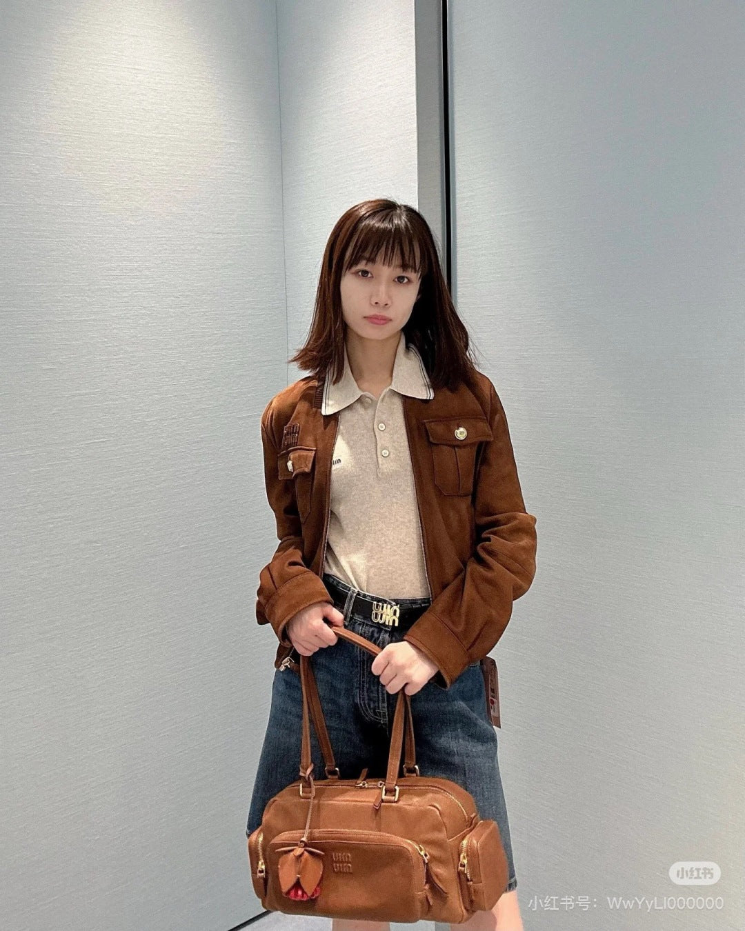 Miu 25fw suede jacket