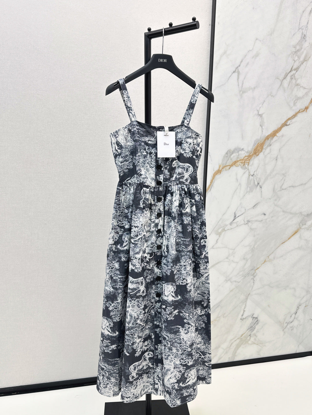 CD 25ss printed slip dress