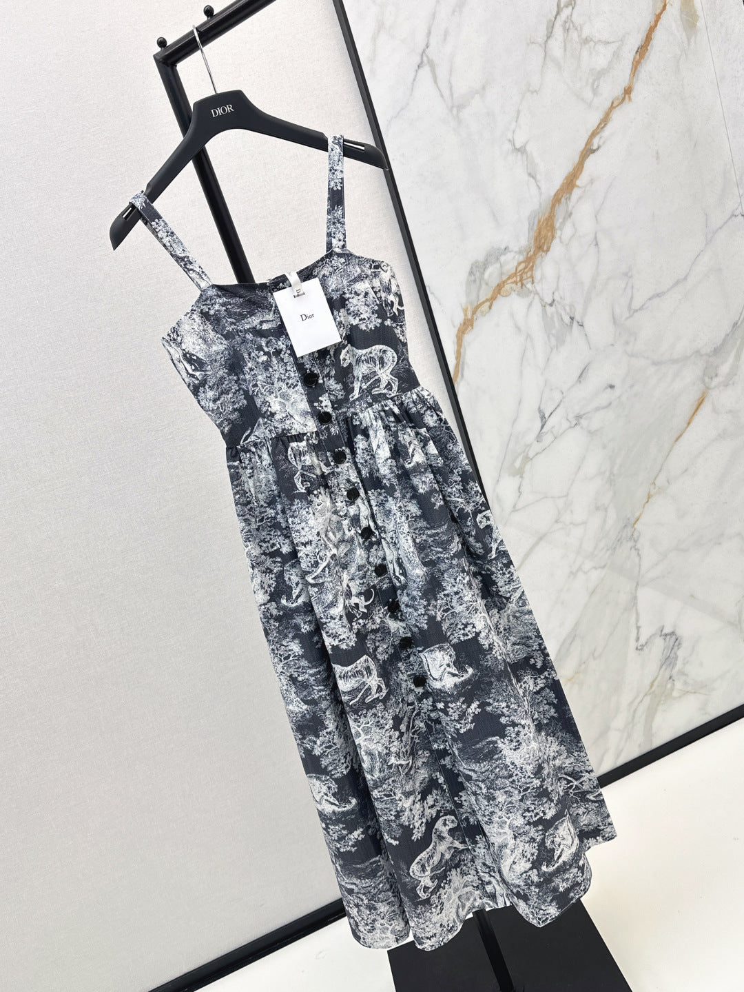 CD 25ss printed slip dress