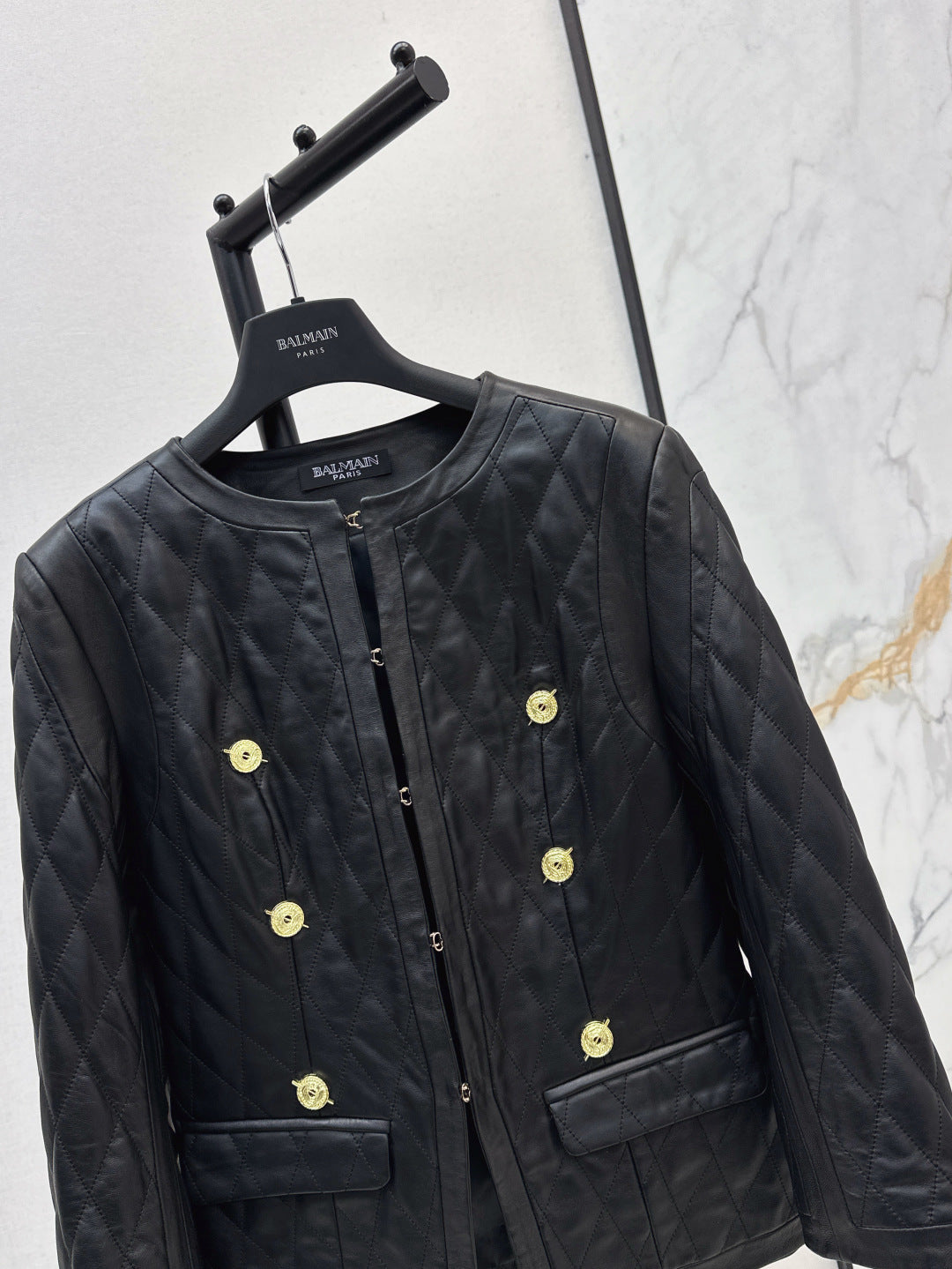 Bal 25fw leather jacket