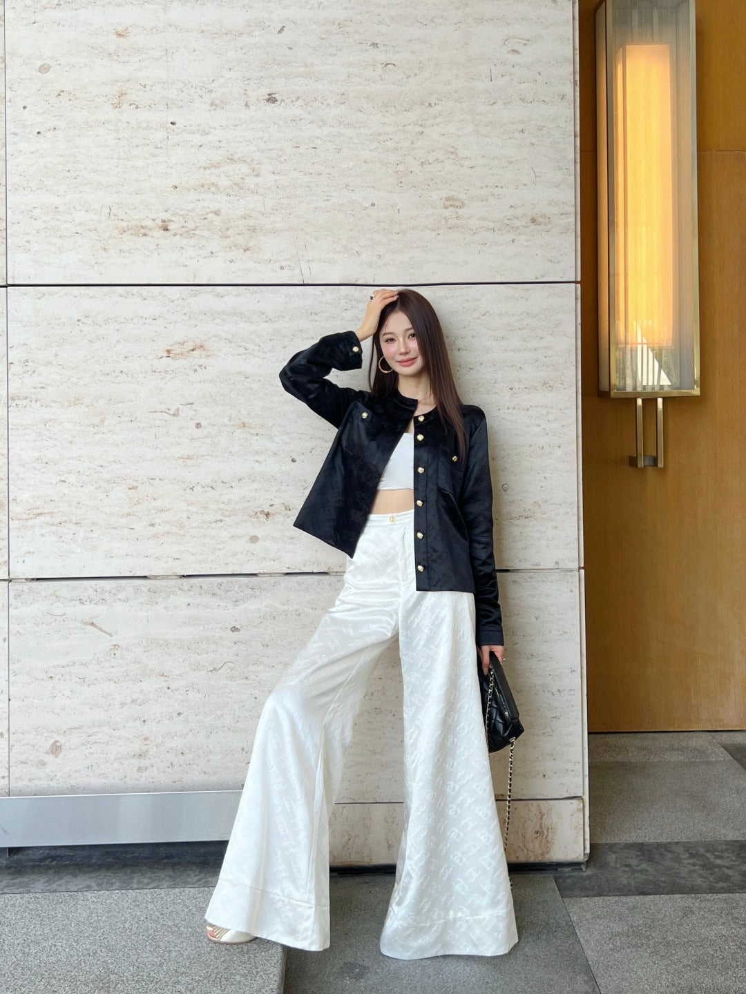 Chan 25fw silk bell bottom