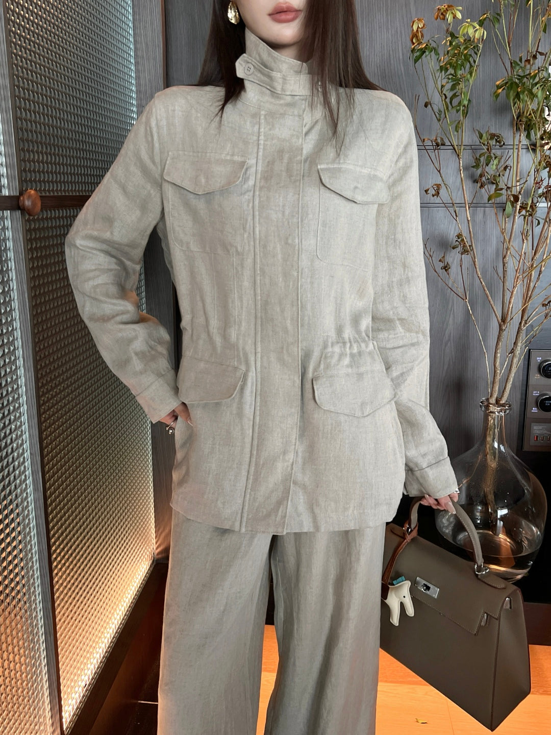 Loro 25fw linen jacket
