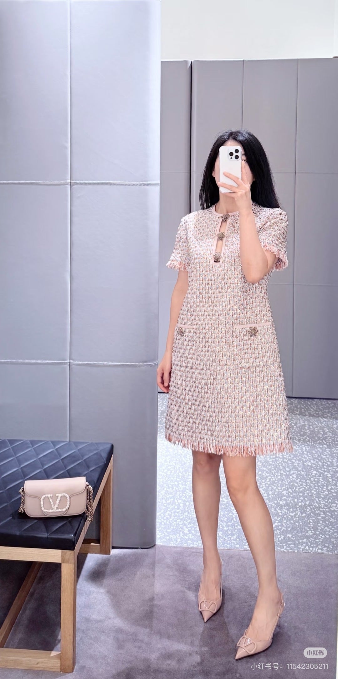 Valen 25fw beaded dress
