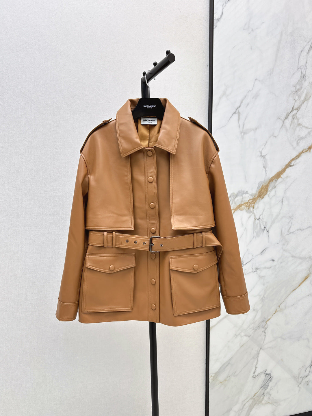 Saint lau 25fw leather coat
