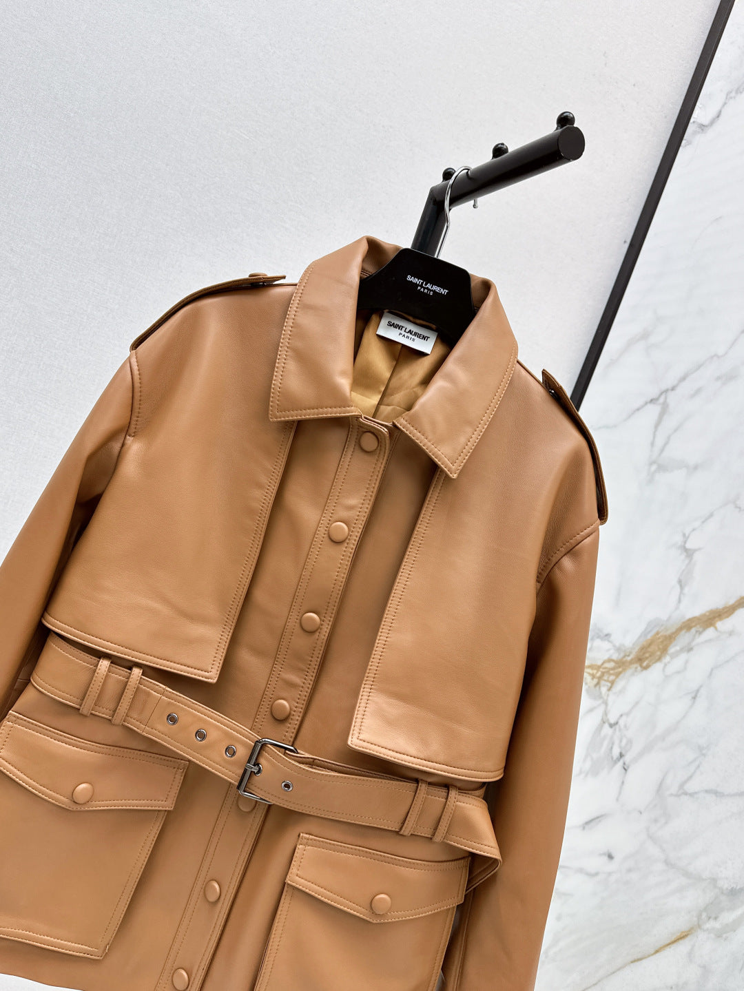 Saint lau 25fw leather coat