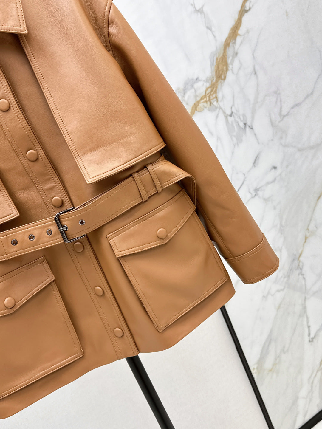 Saint lau 25fw leather coat