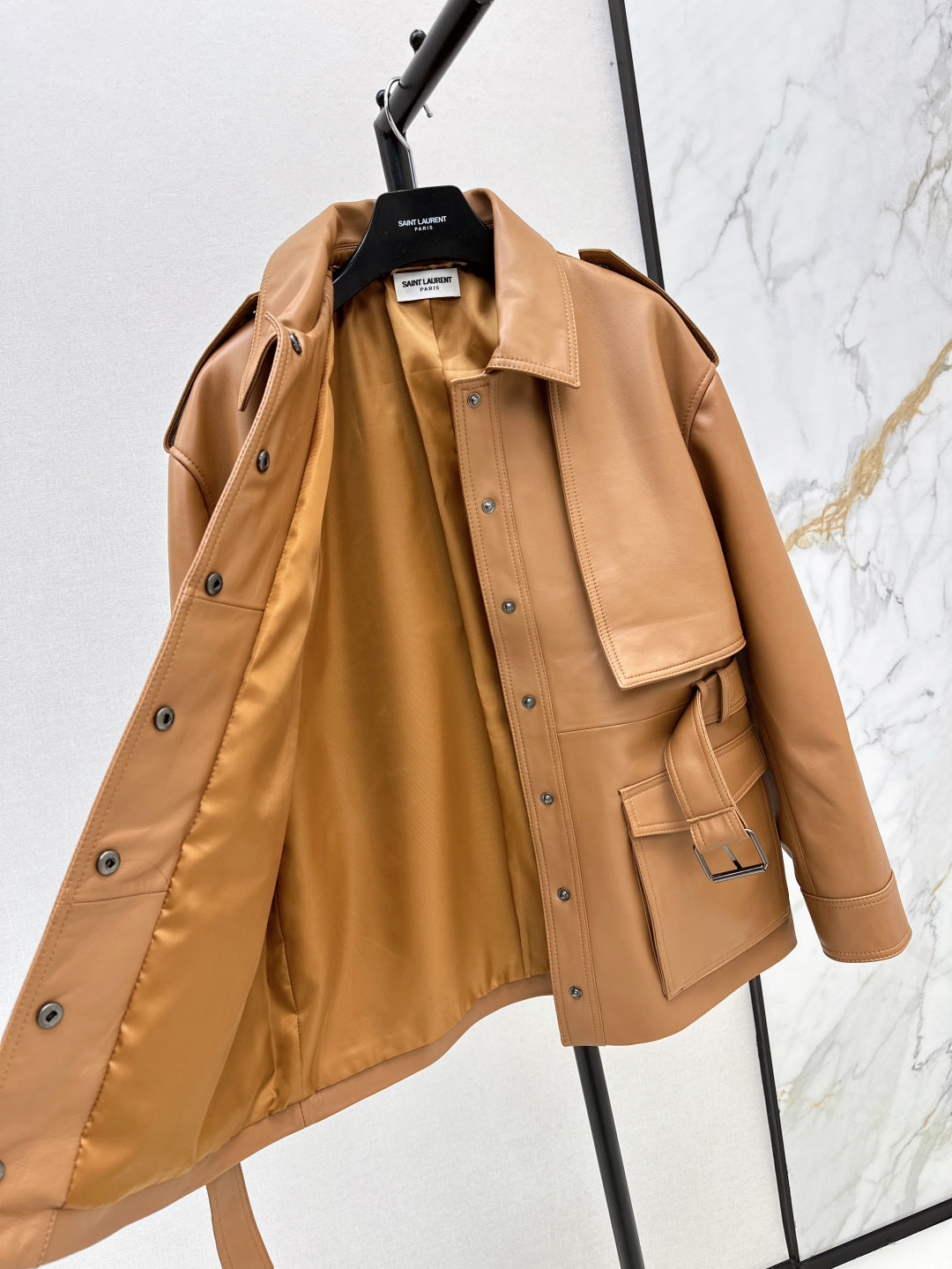 Saint lau 25fw leather coat