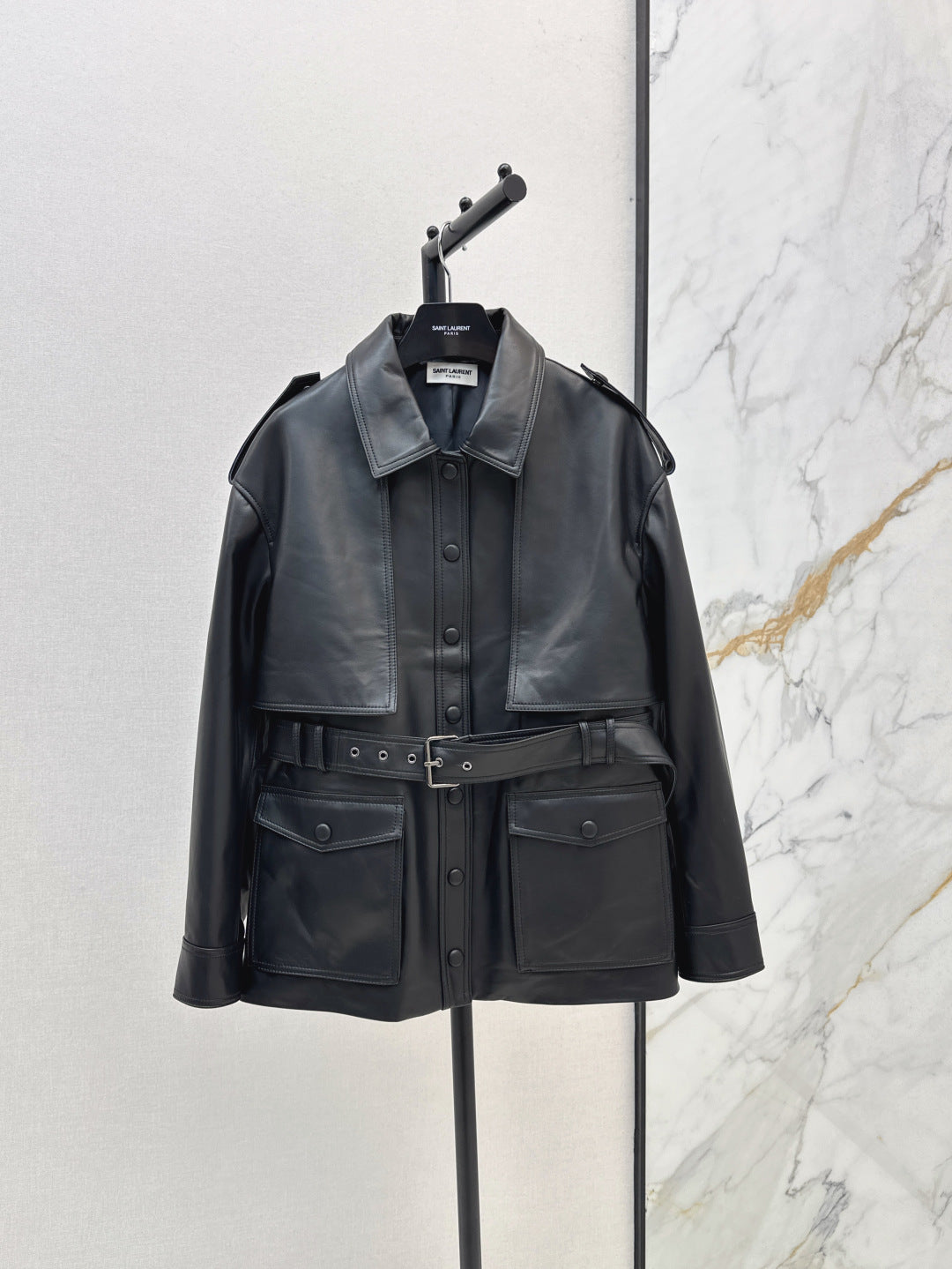 Saint lau 25fw leather coat