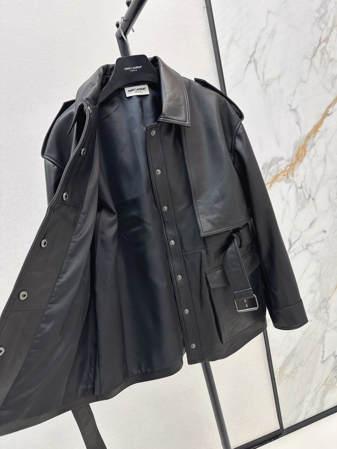 Saint lau 25fw leather coat