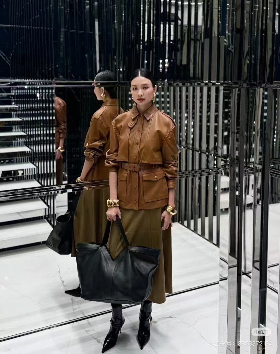 Saint lau 25fw leather coat