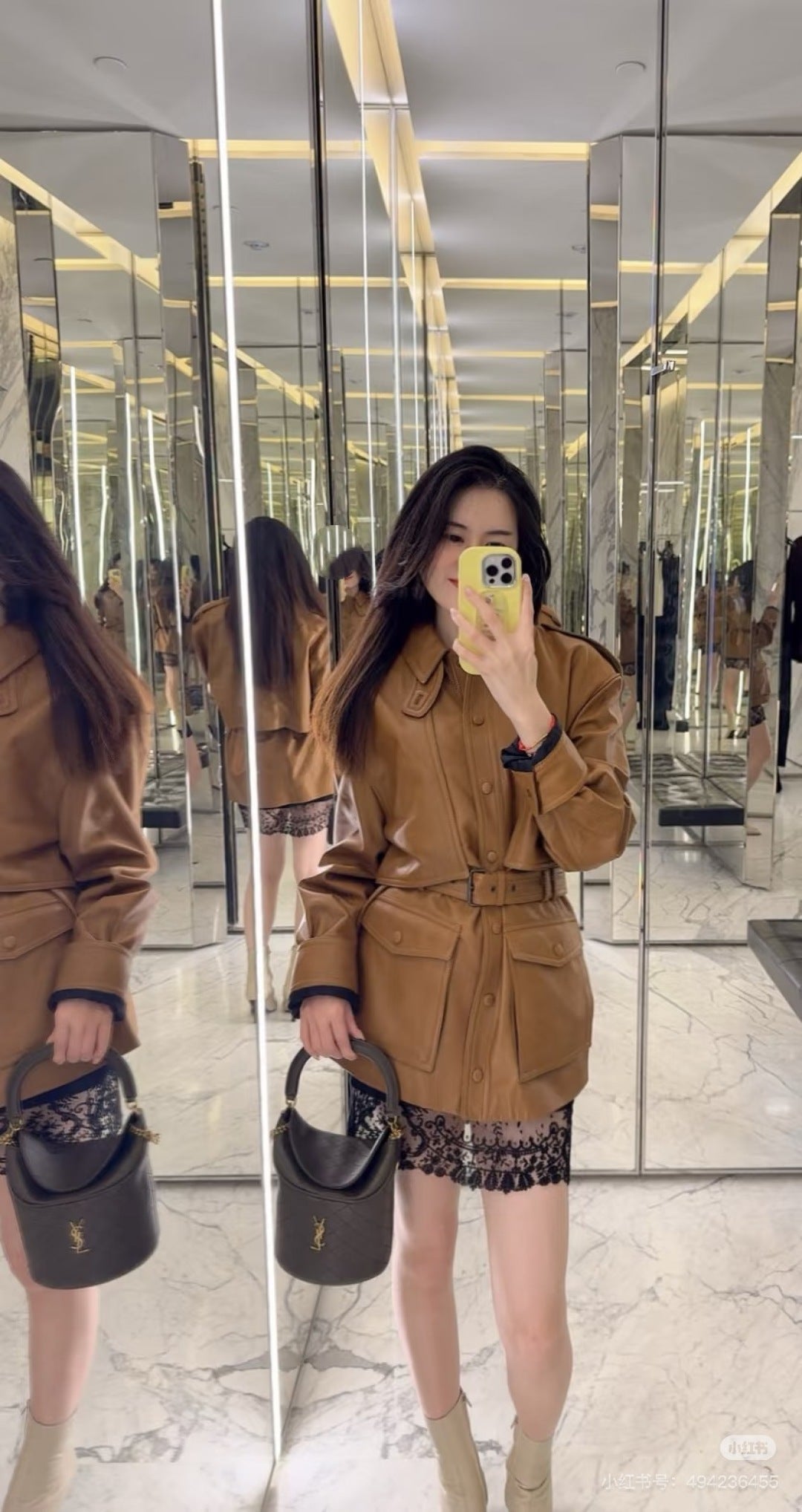 Saint lau 25fw leather coat