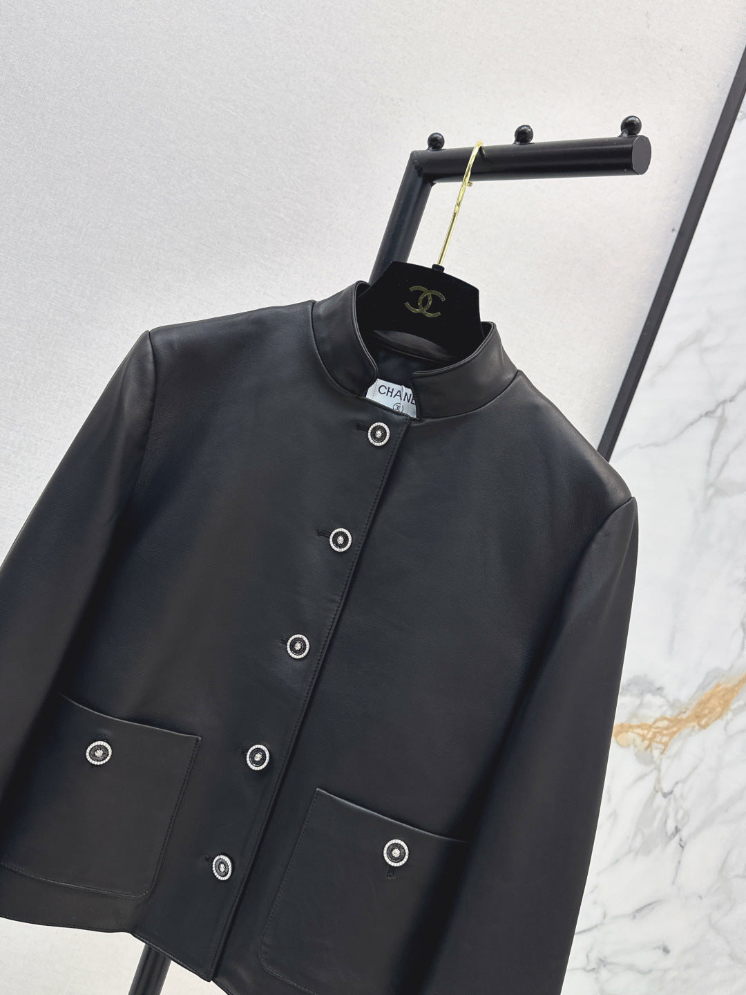 Chan 25fw leather jacket