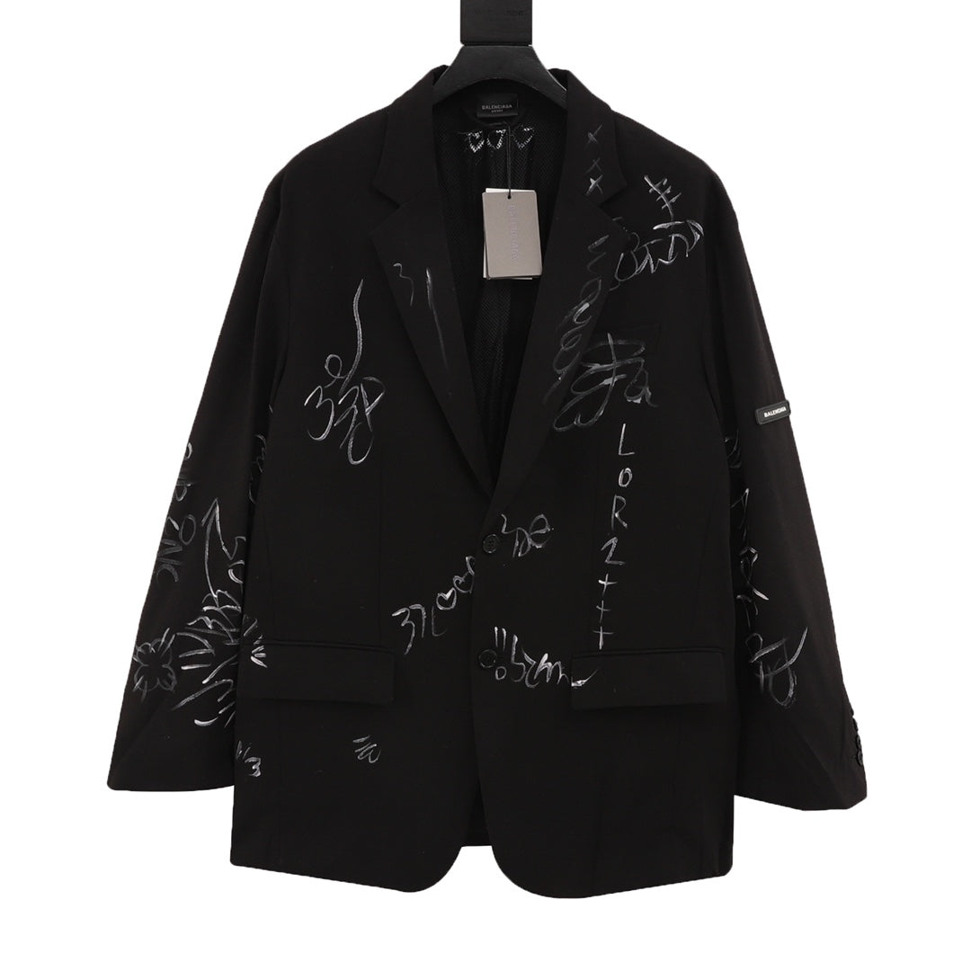 balen printed blazer