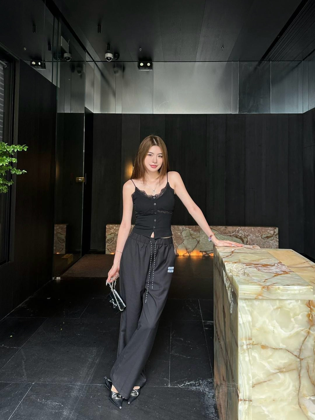 Miu 25fw drawstring pants