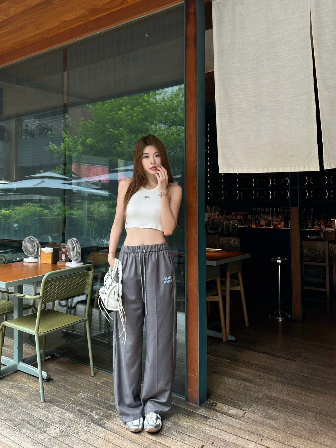 Miu 25fw drawstring pants