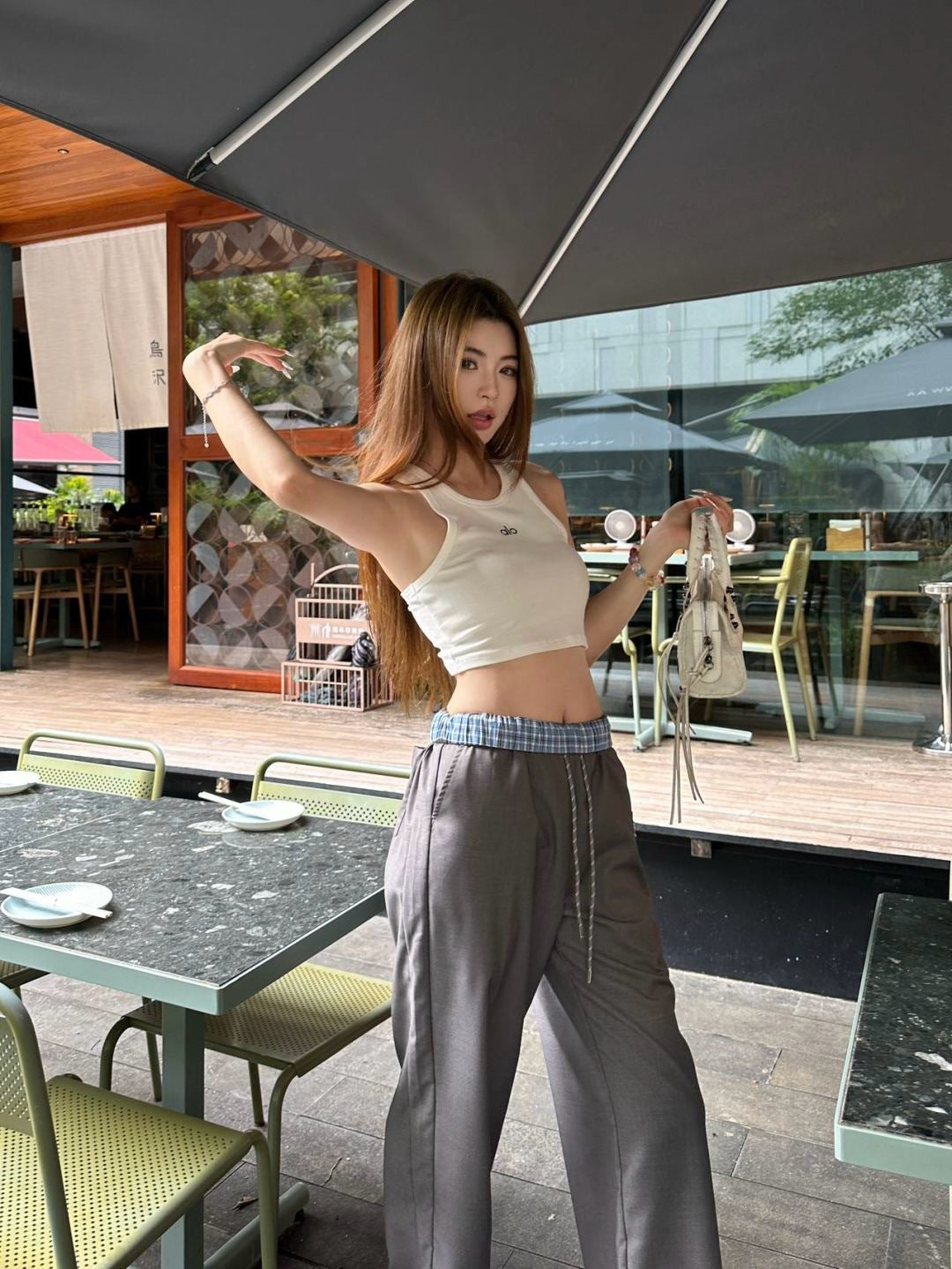 Miu 25fw drawstring pants