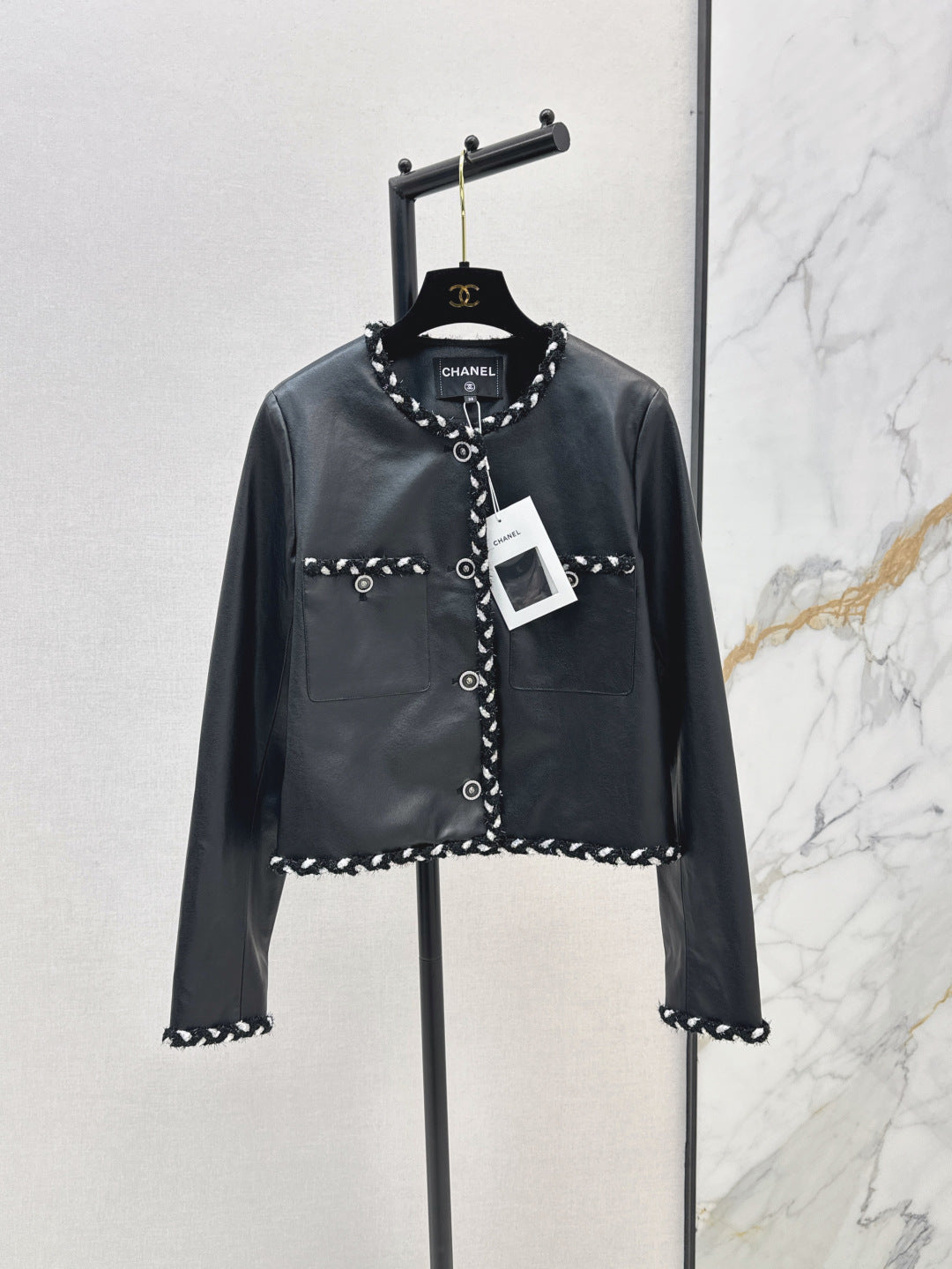 Chan 25fw leather jacket