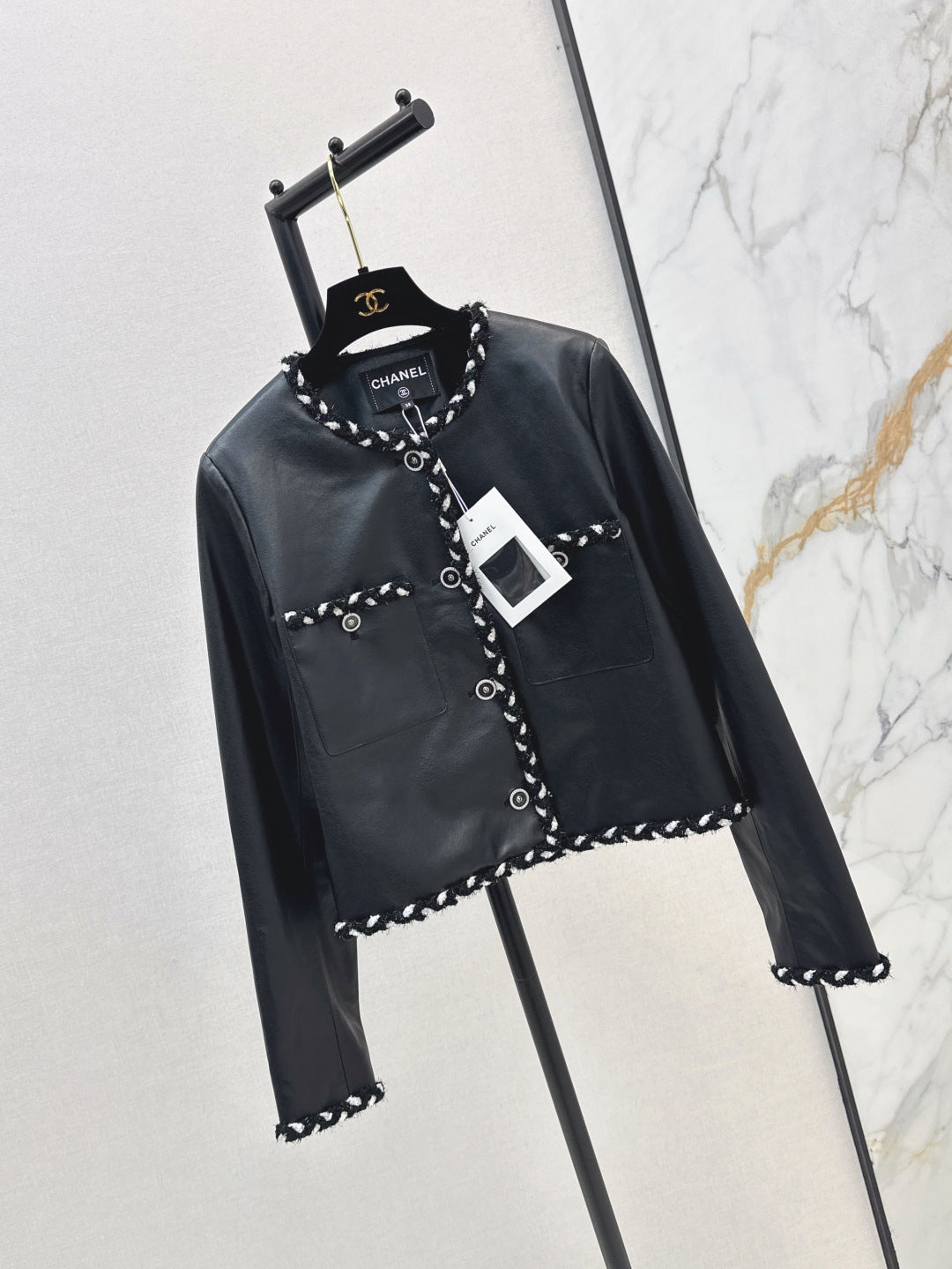 Chan 25fw leather jacket