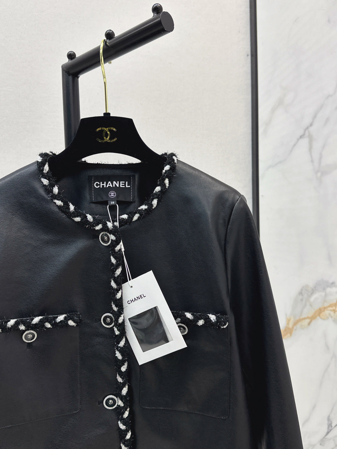 Chan 25fw leather jacket
