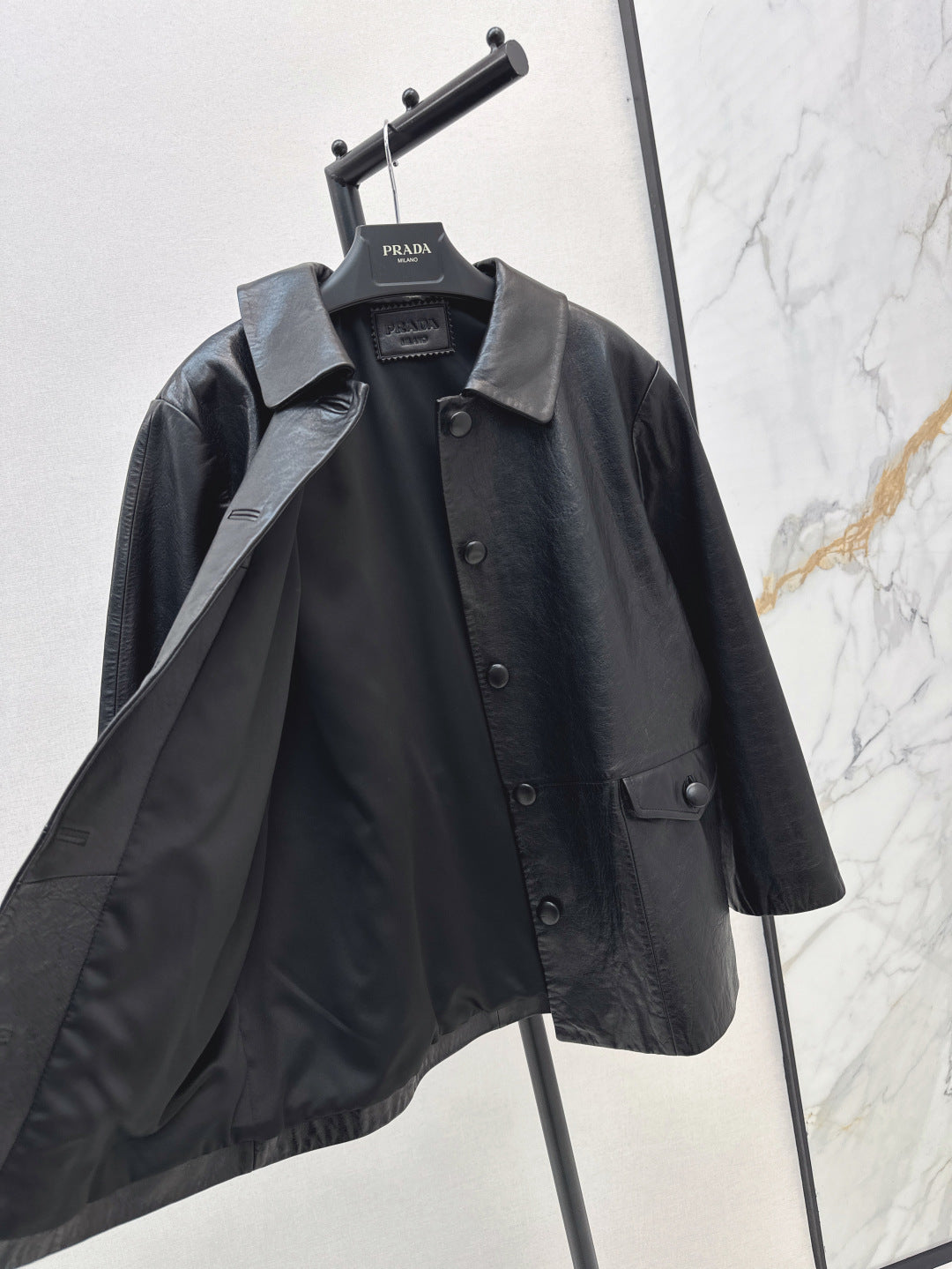 Pra 25fw leather jacket