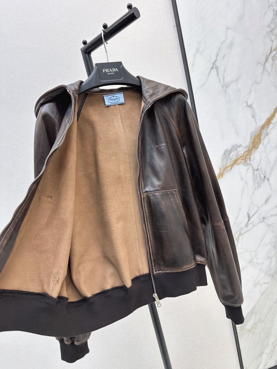 Pra 25fw leather jacket