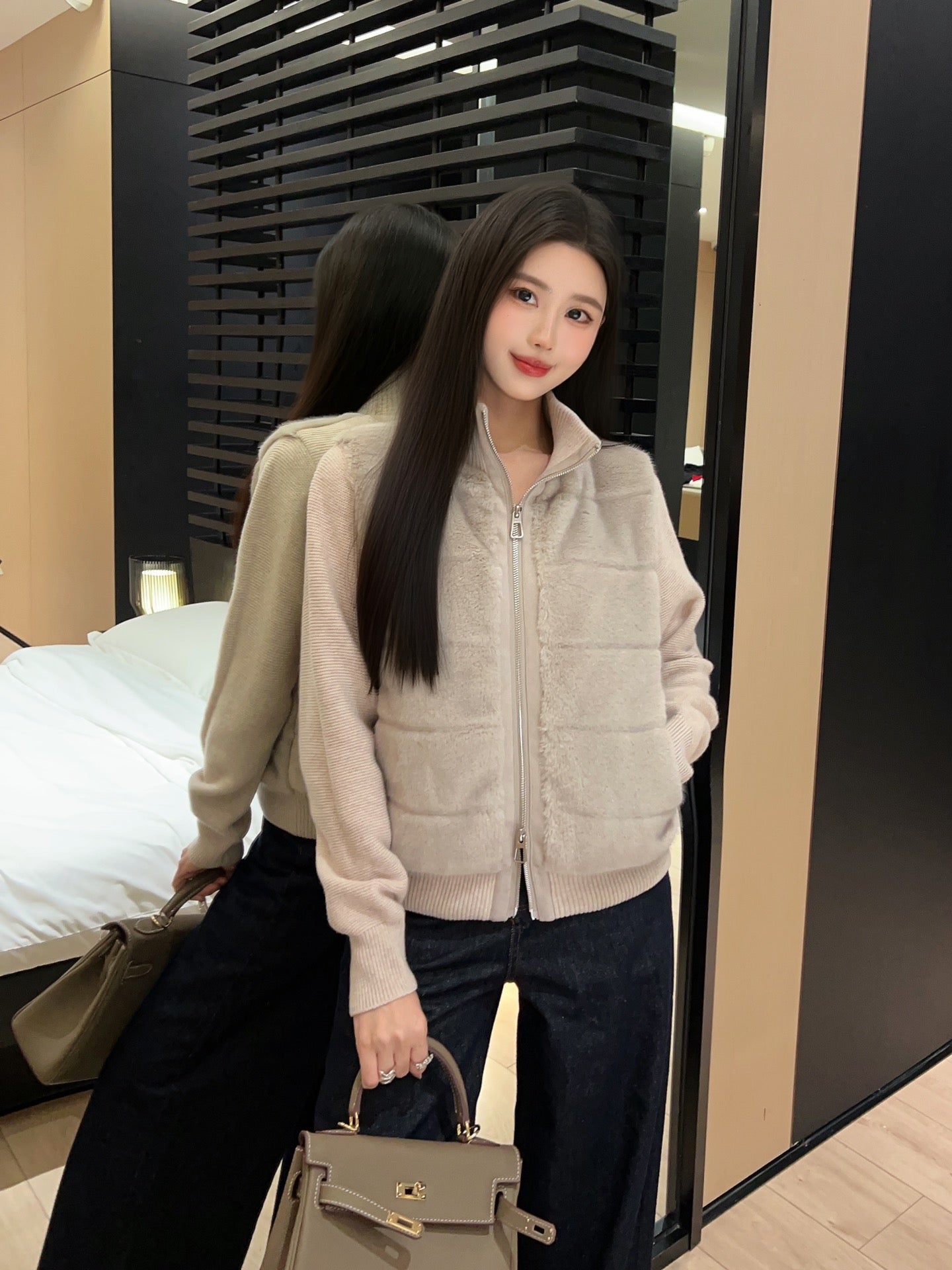 Loro 25fw knitted down jacket