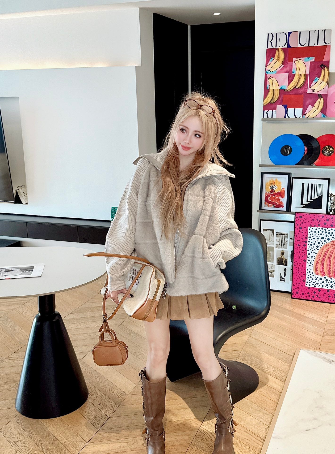 Loro 25fw knitted down jacket