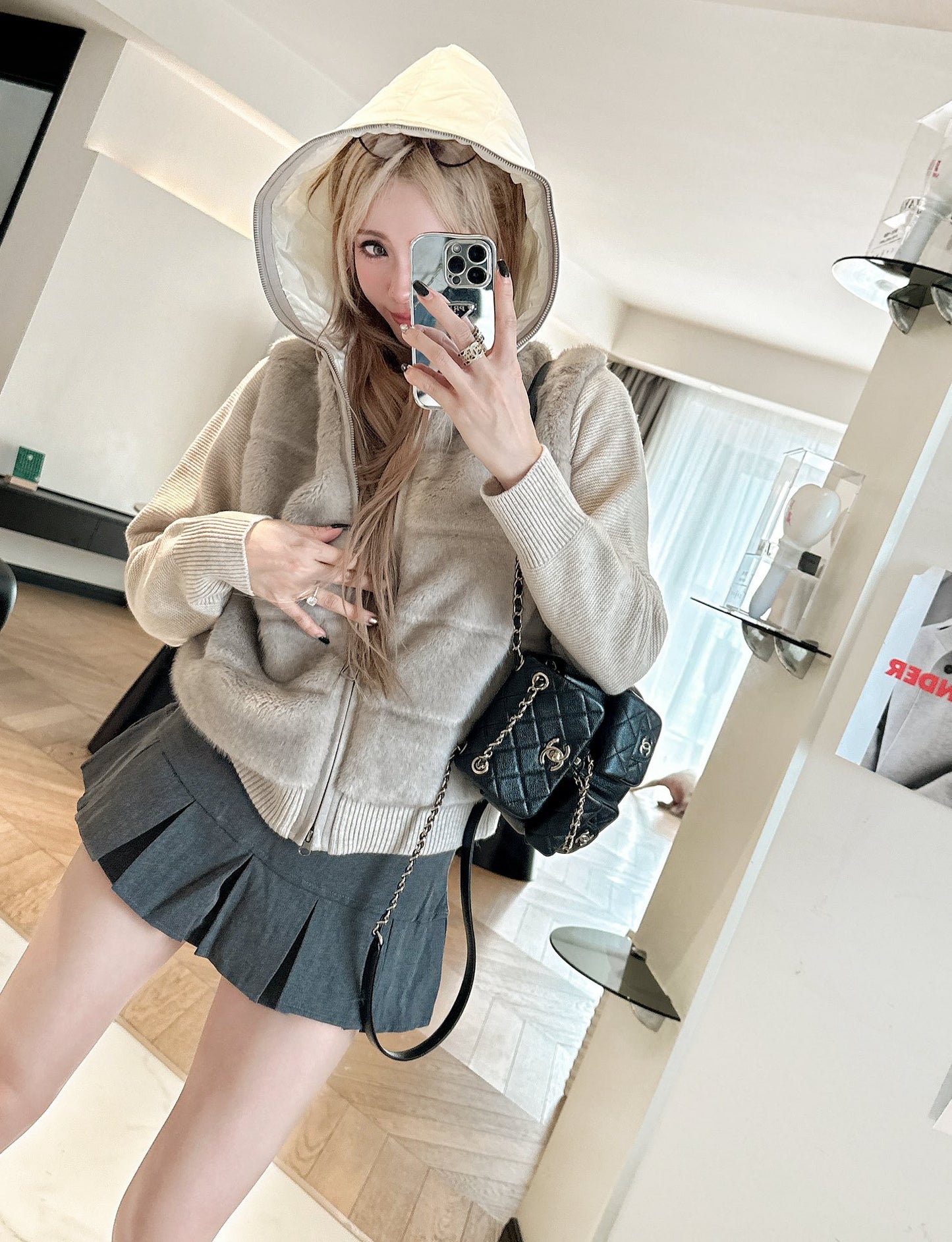 Loro 25fw knitted down jacket