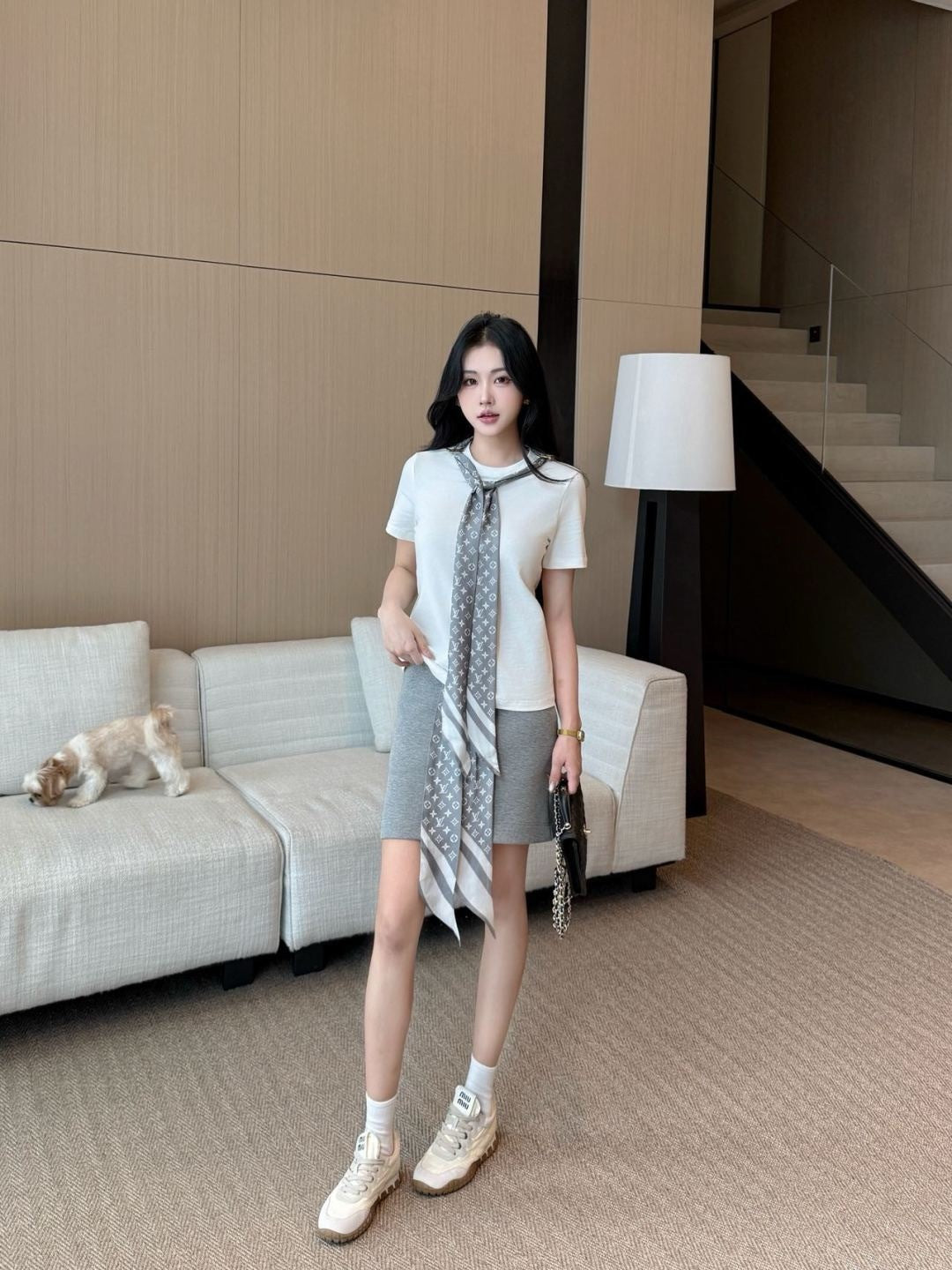 Louis 25ss scarf t-shirt