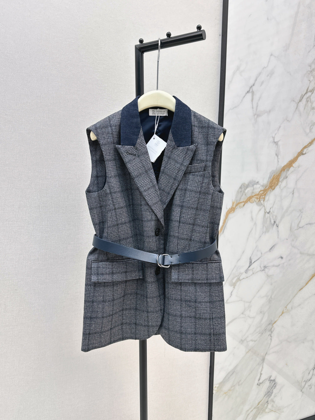 Brun 25fw plaid vest