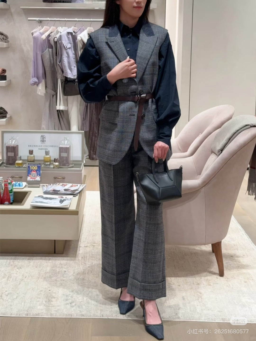 Brun 25fw plaid vest