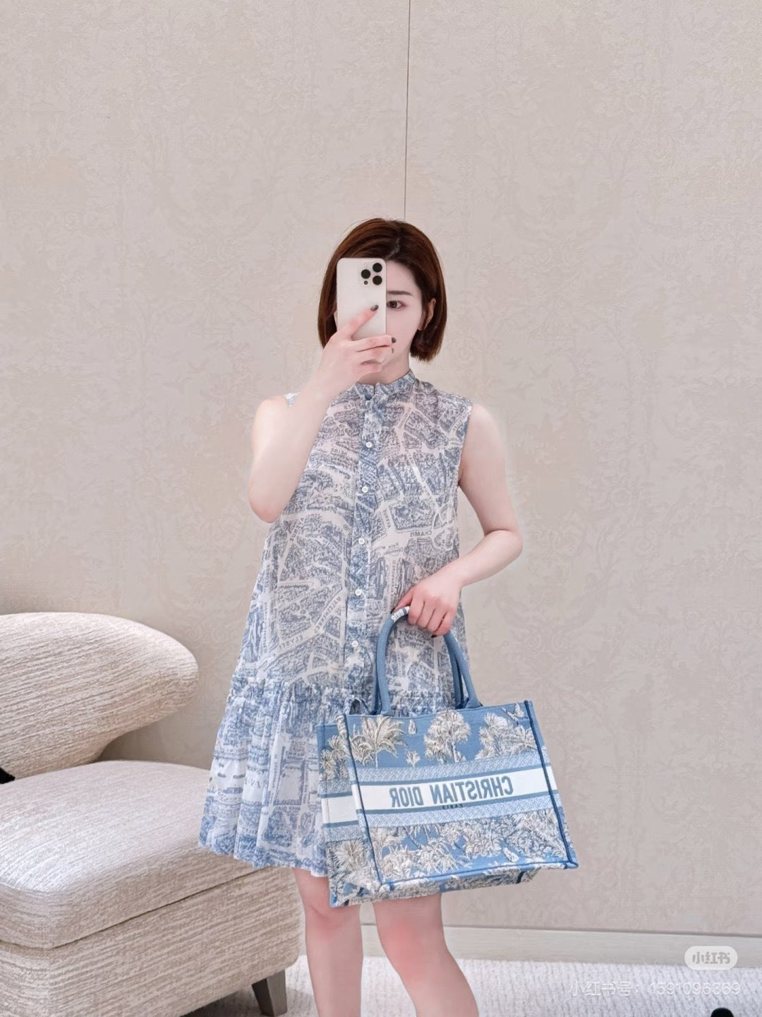 CD 25fw printed dress