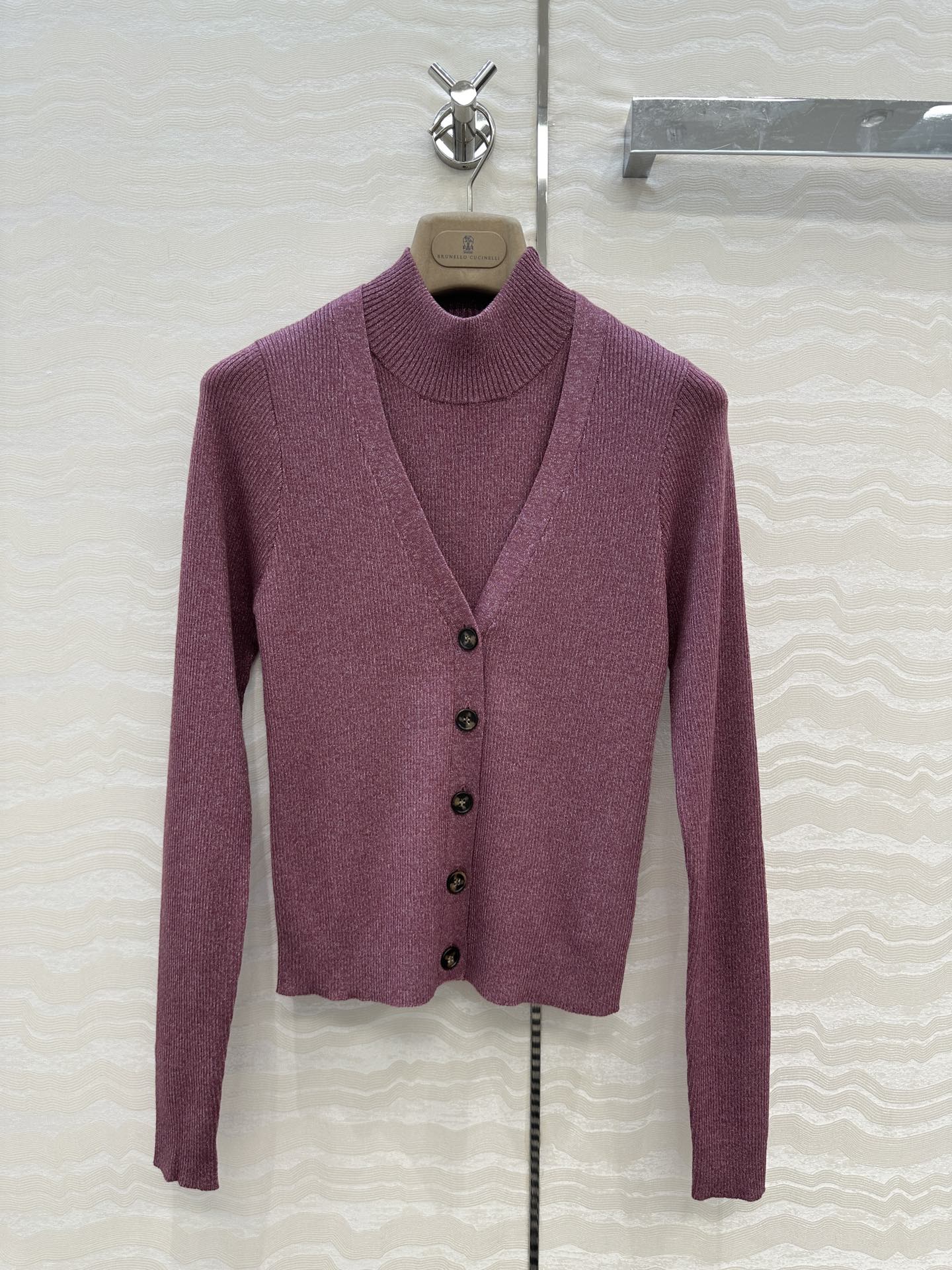 Brune 25fw knitted cardigan vest set