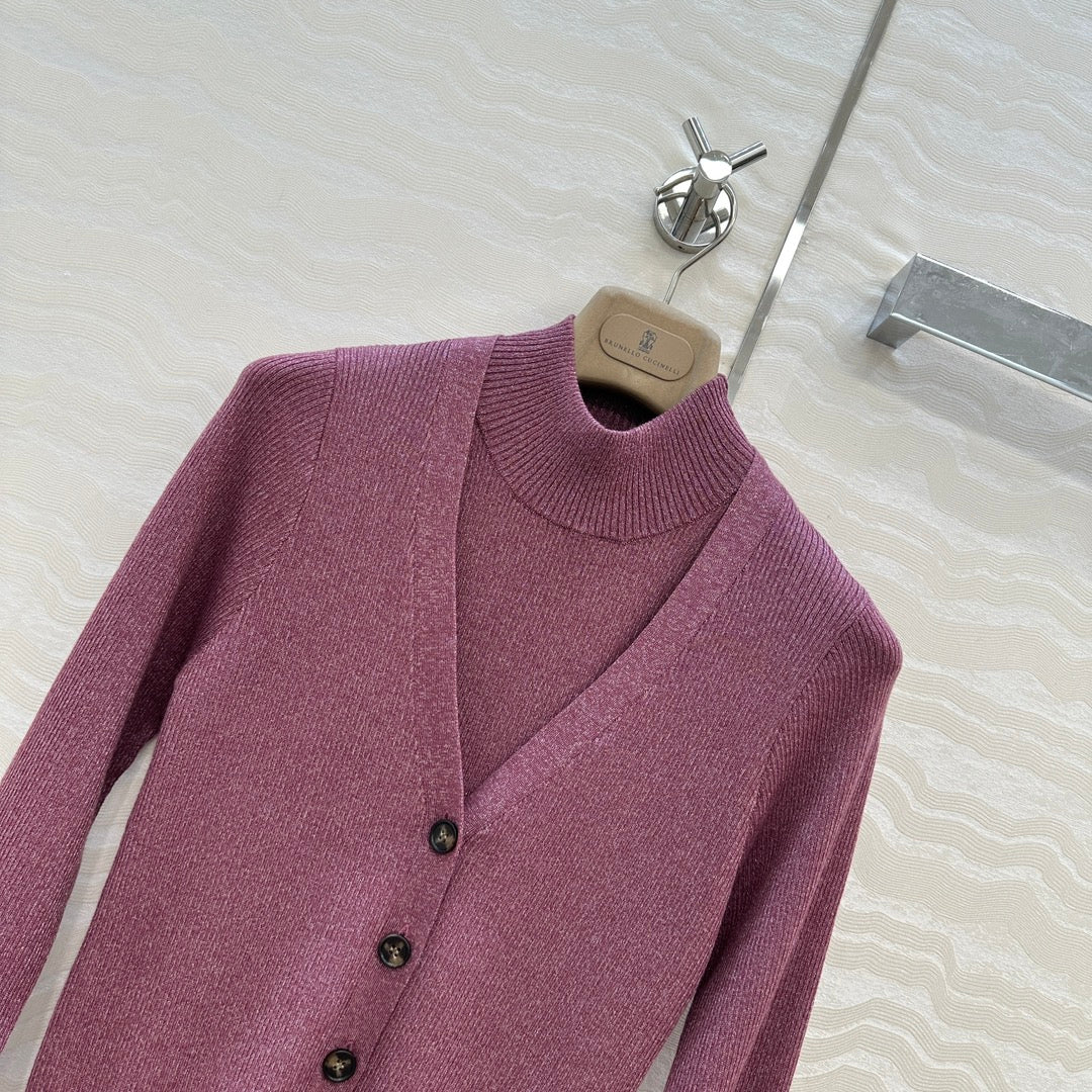 Brune 25fw knitted cardigan vest set