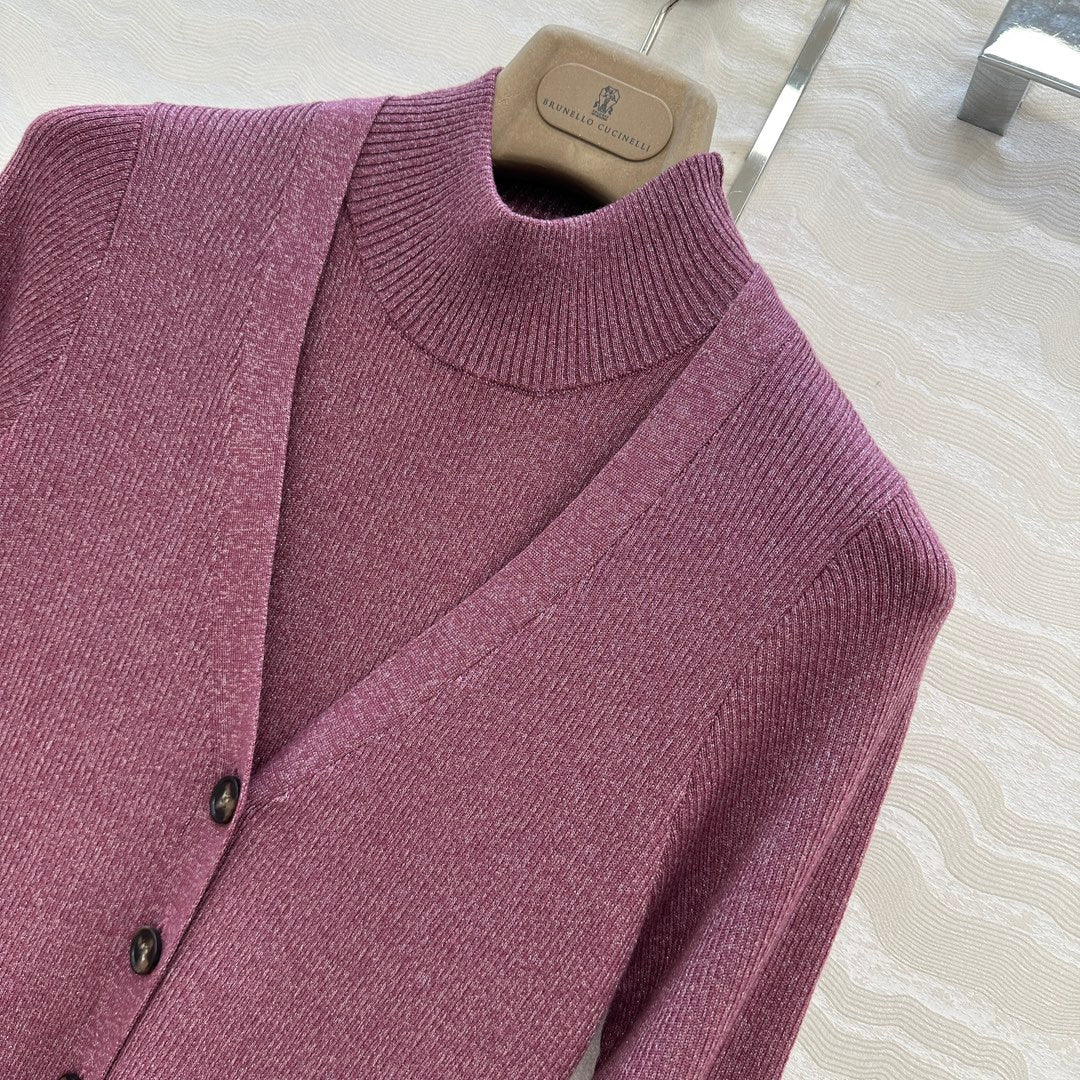 Brune 25fw knitted cardigan vest set