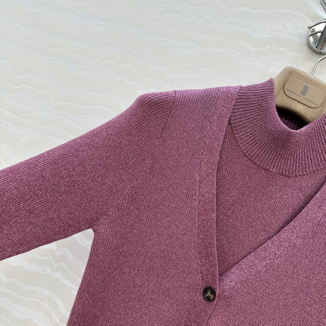 Brune 25fw knitted cardigan vest set