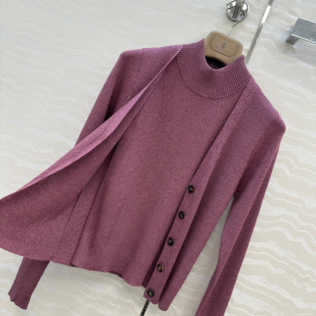 Brune 25fw knitted cardigan vest set