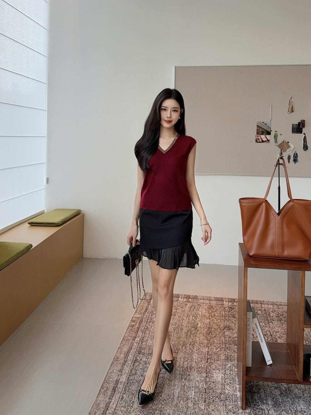 Brune 25fw v-neck vest
