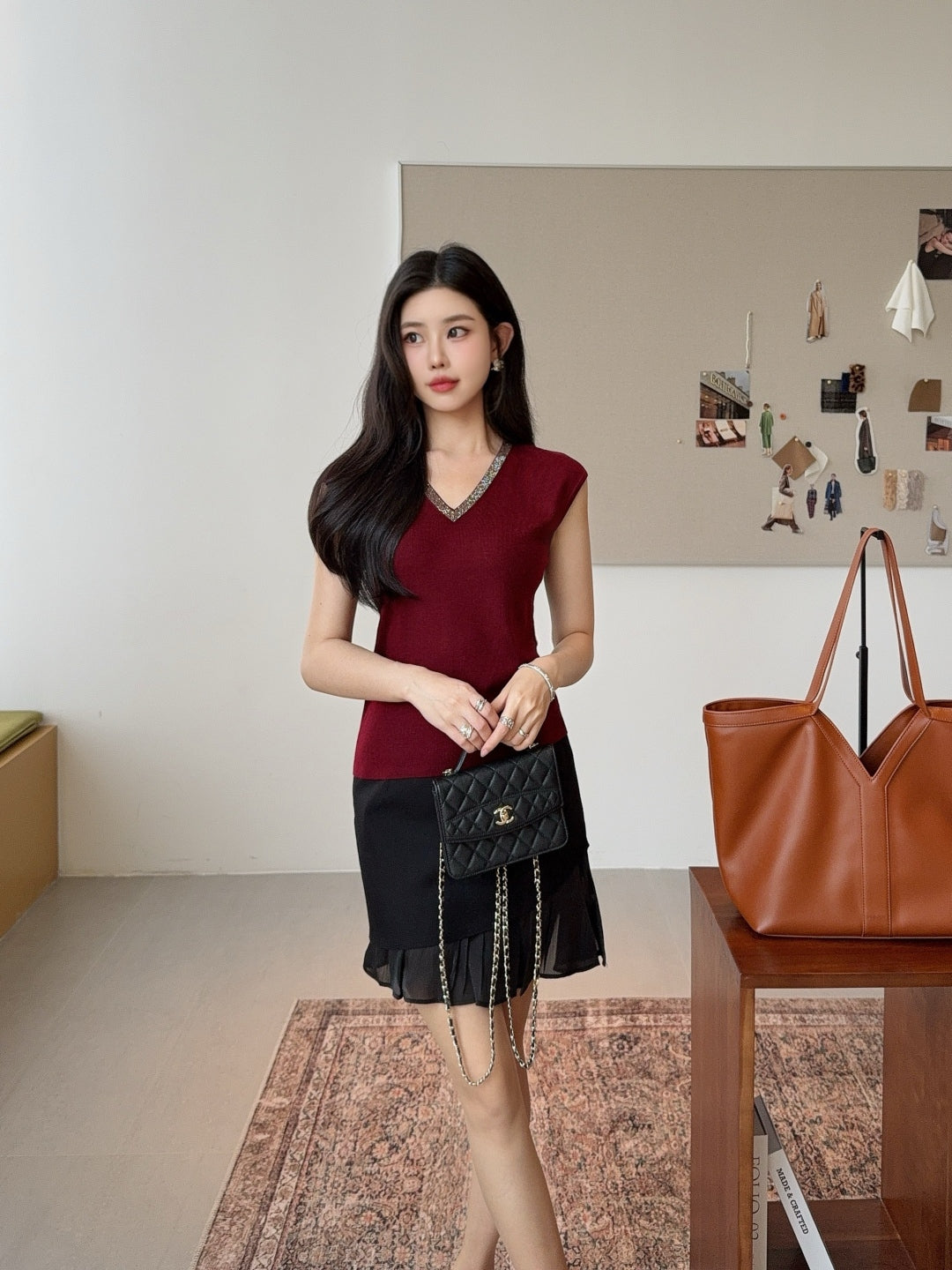 Brune 25fw v-neck vest