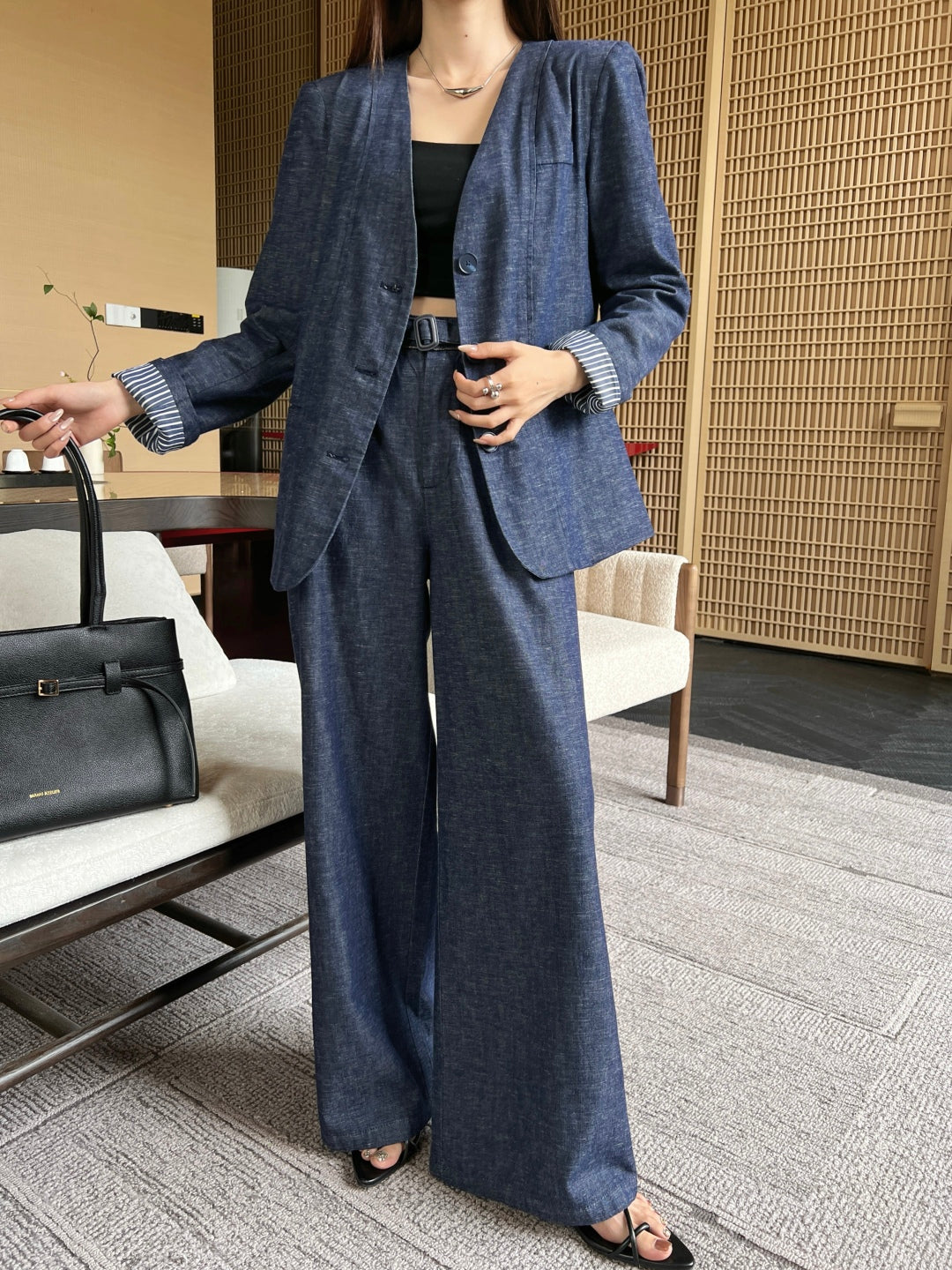 Brune 25fw denim blazer