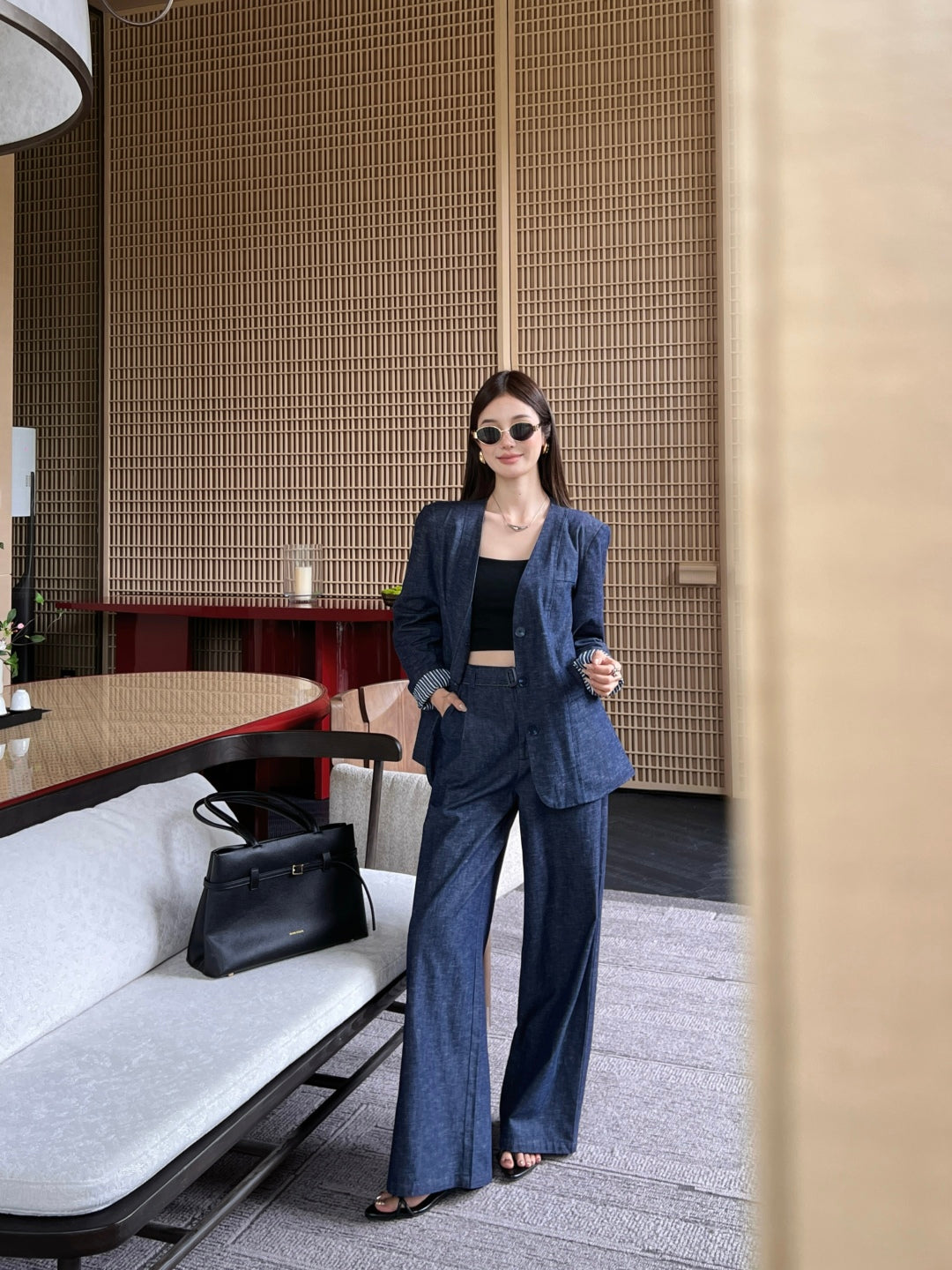 Brune 25fw denim blazer