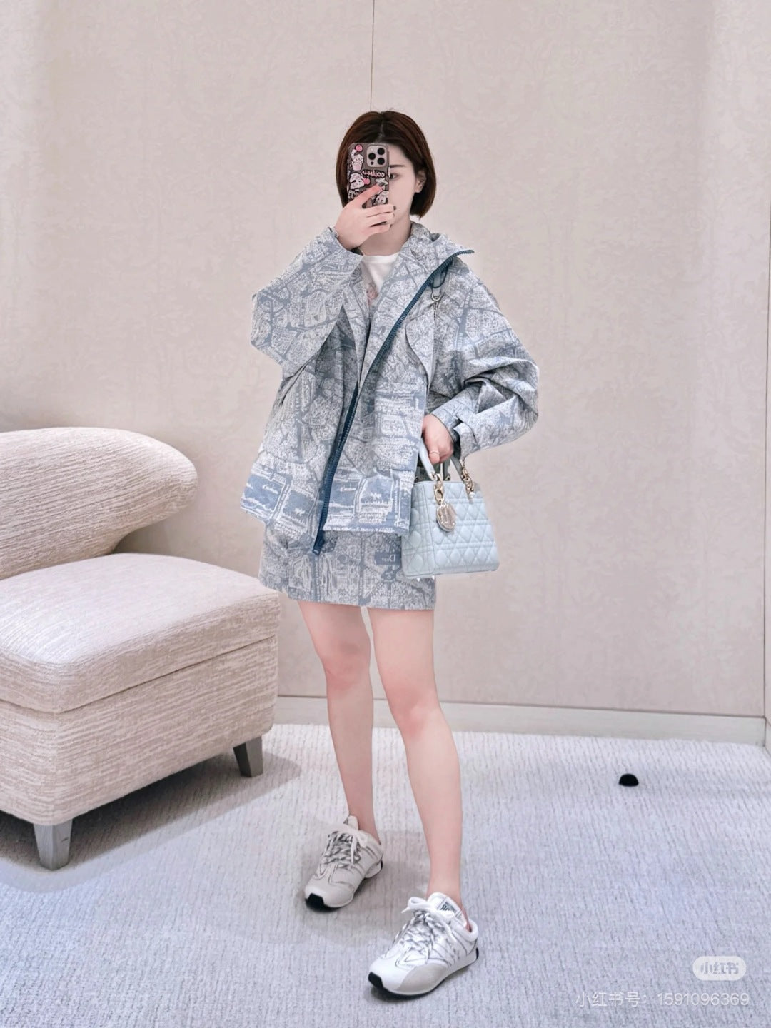 CD 25fw printed skort