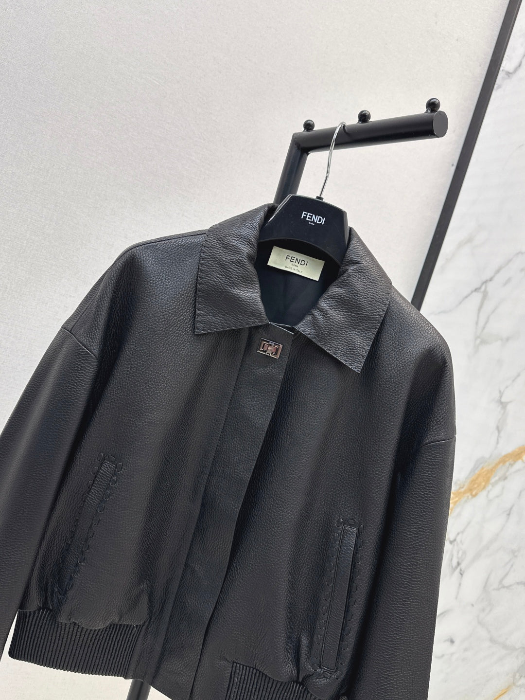 Pra 25fw leather jacket